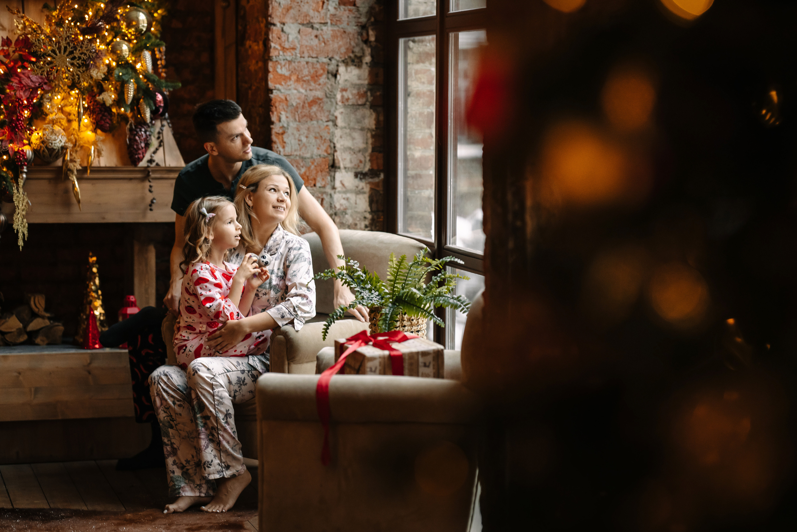 Новогодняя семейная фотосессия. Саша, Нина и Аня