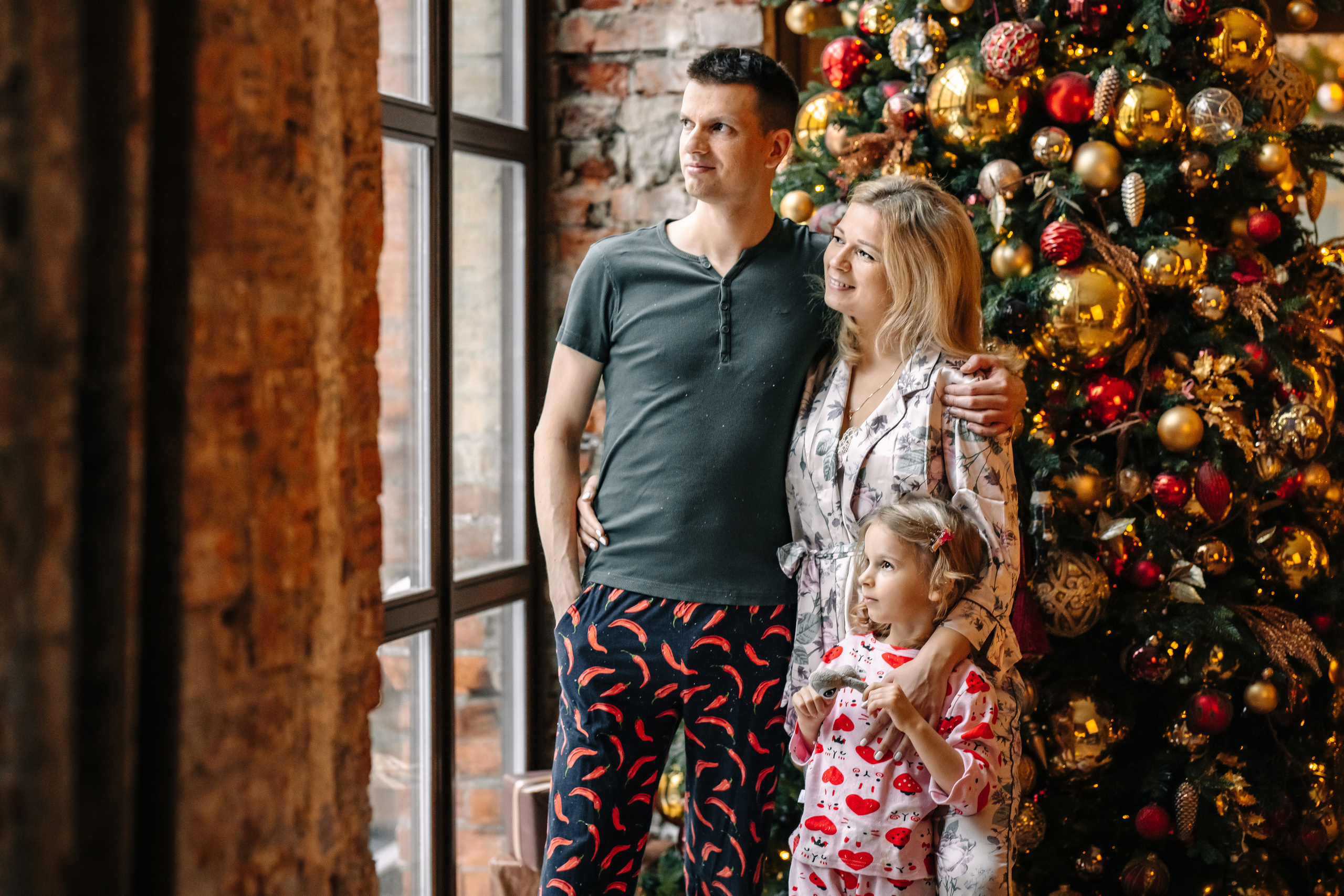 Новогодняя семейная фотосессия. Саша, Нина и Аня