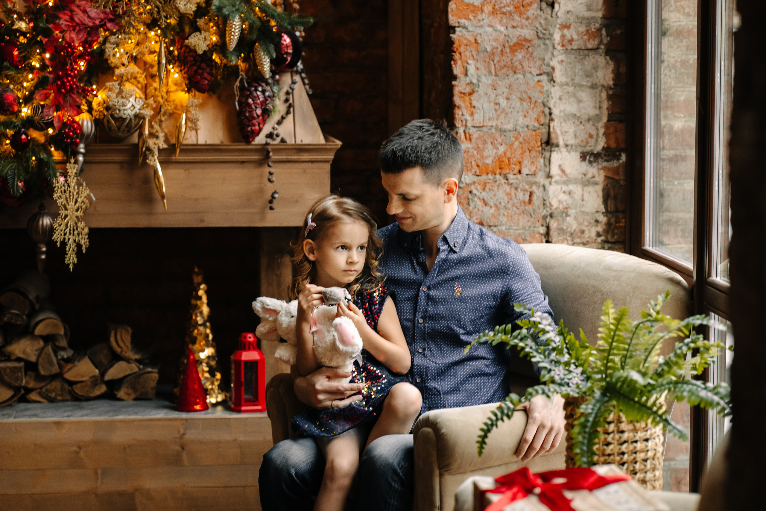Новогодняя семейная фотосессия. Саша, Нина и Аня