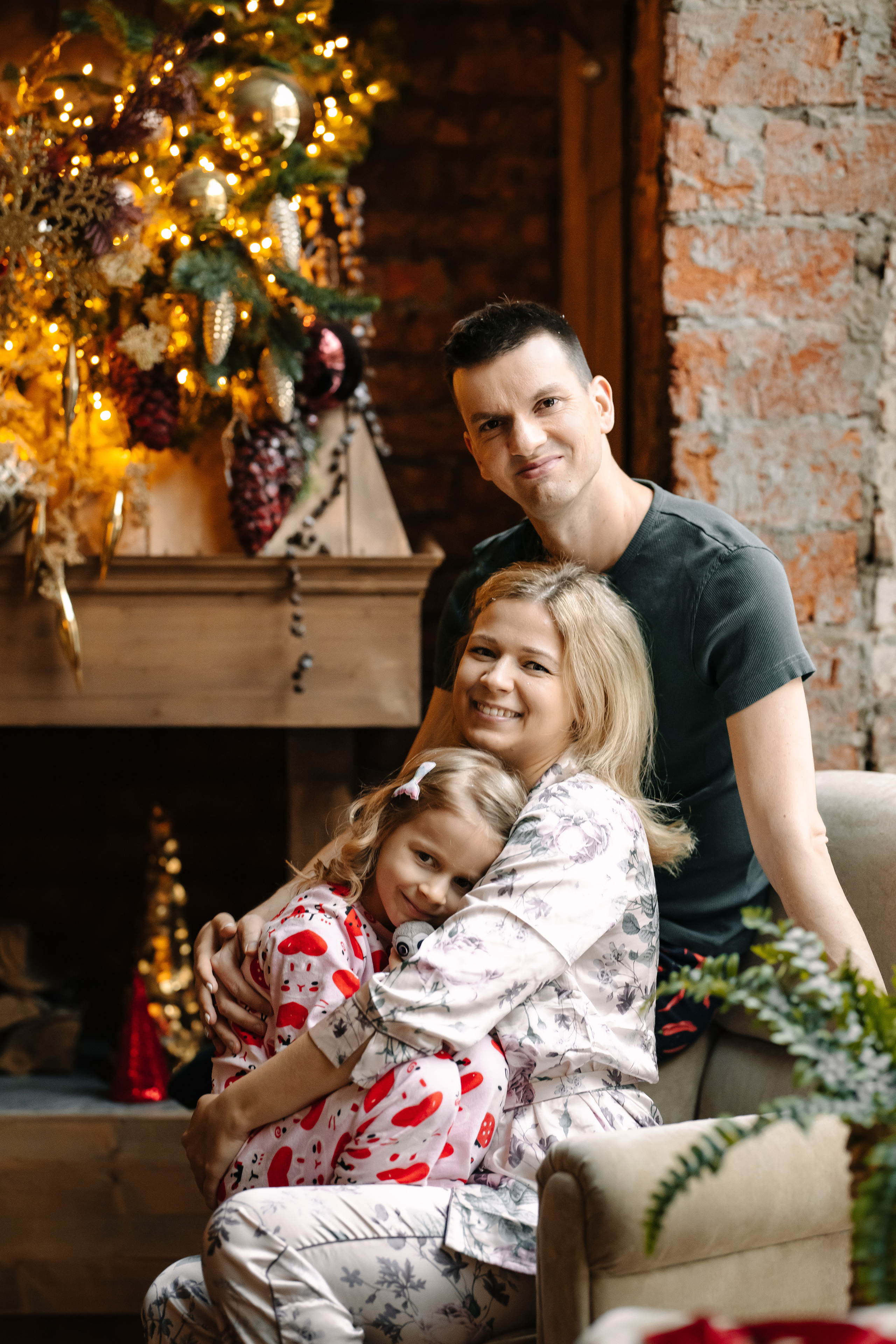 Новогодняя семейная фотосессия. Саша, Нина и Аня