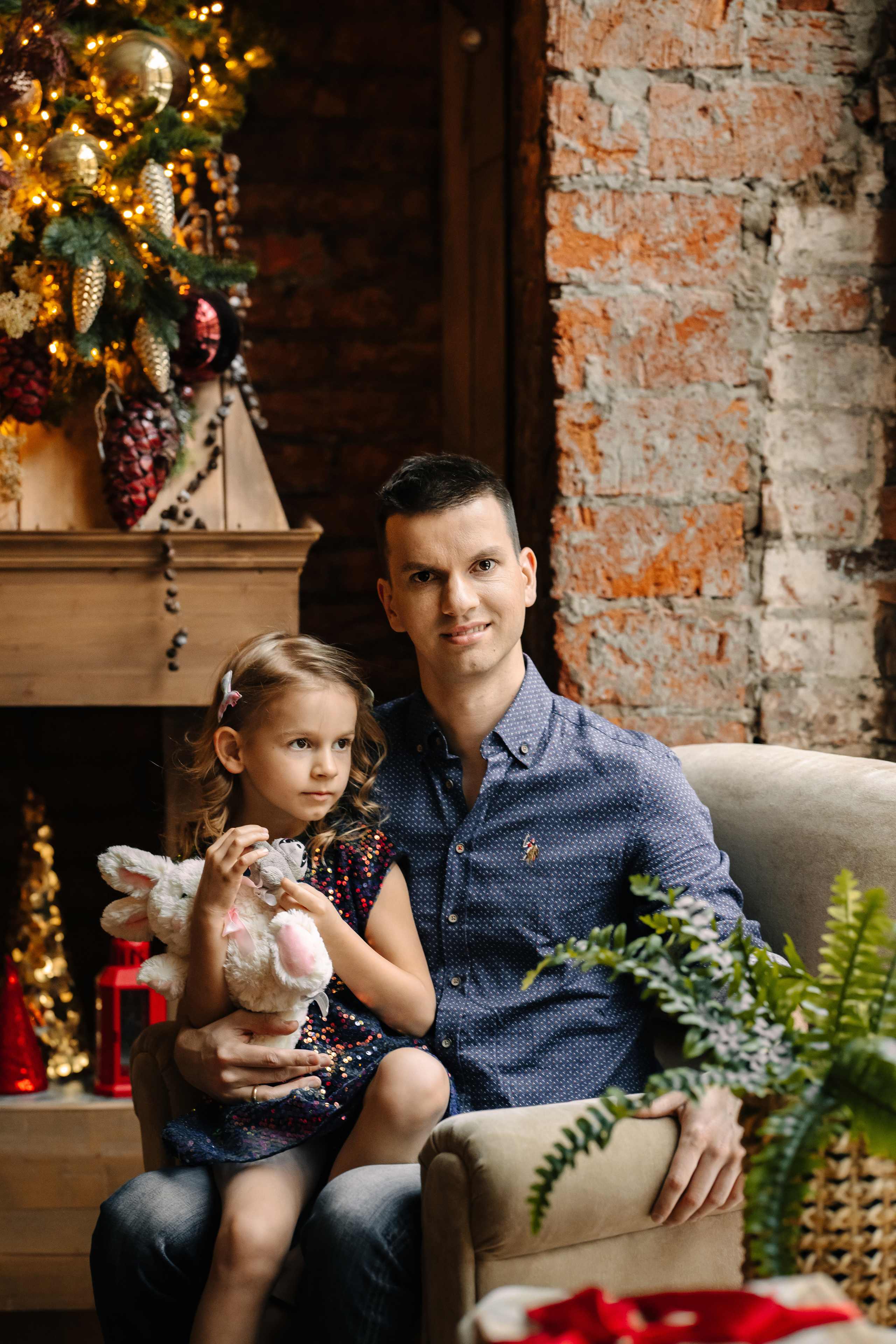 Новогодняя семейная фотосессия. Саша, Нина и Аня