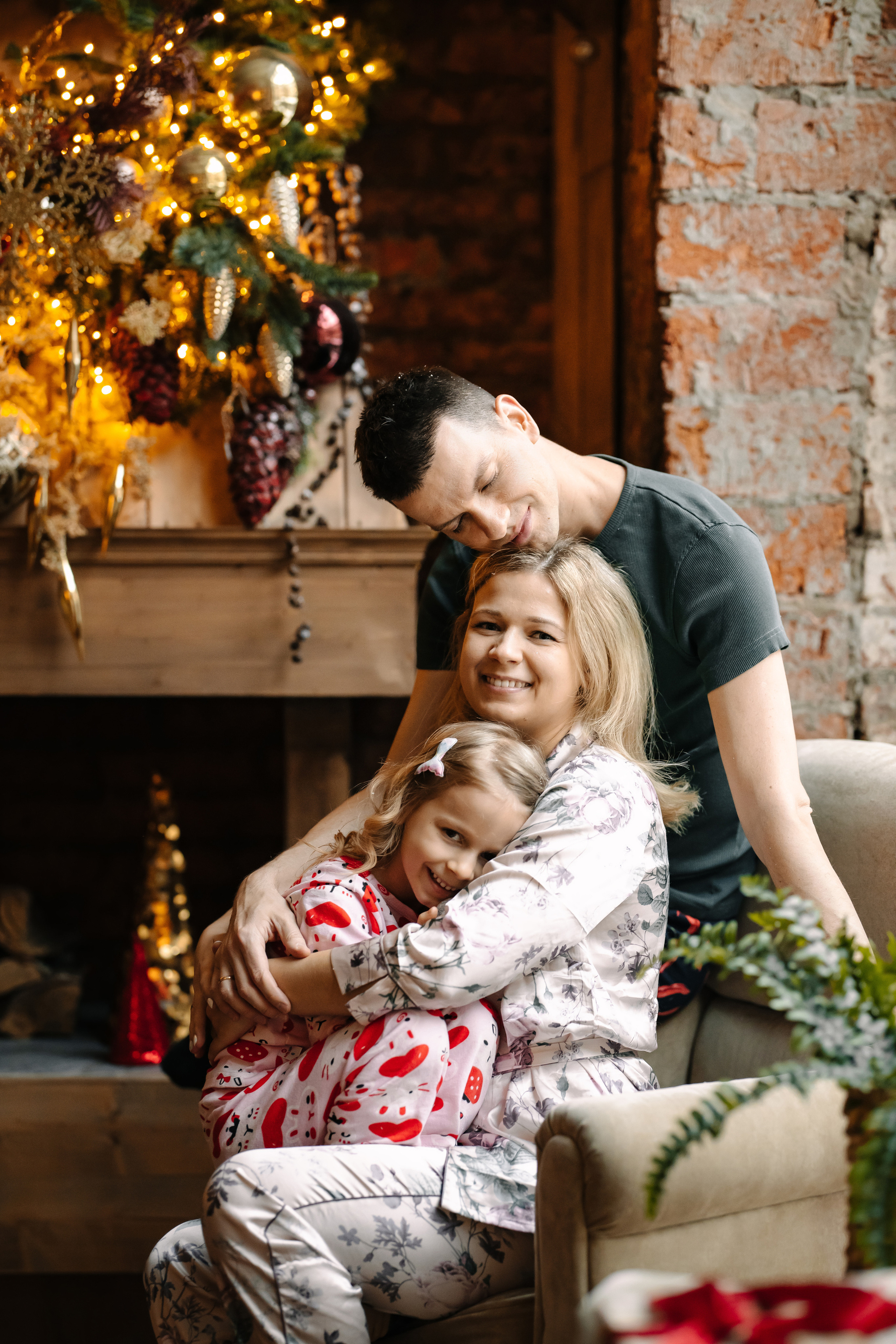 Новогодняя семейная фотосессия. Саша, Нина и Аня