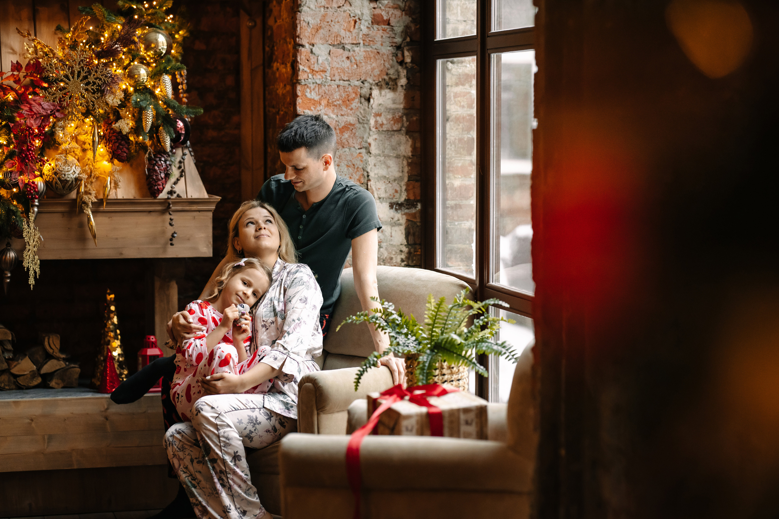 Новогодняя семейная фотосессия. Саша, Нина и Аня