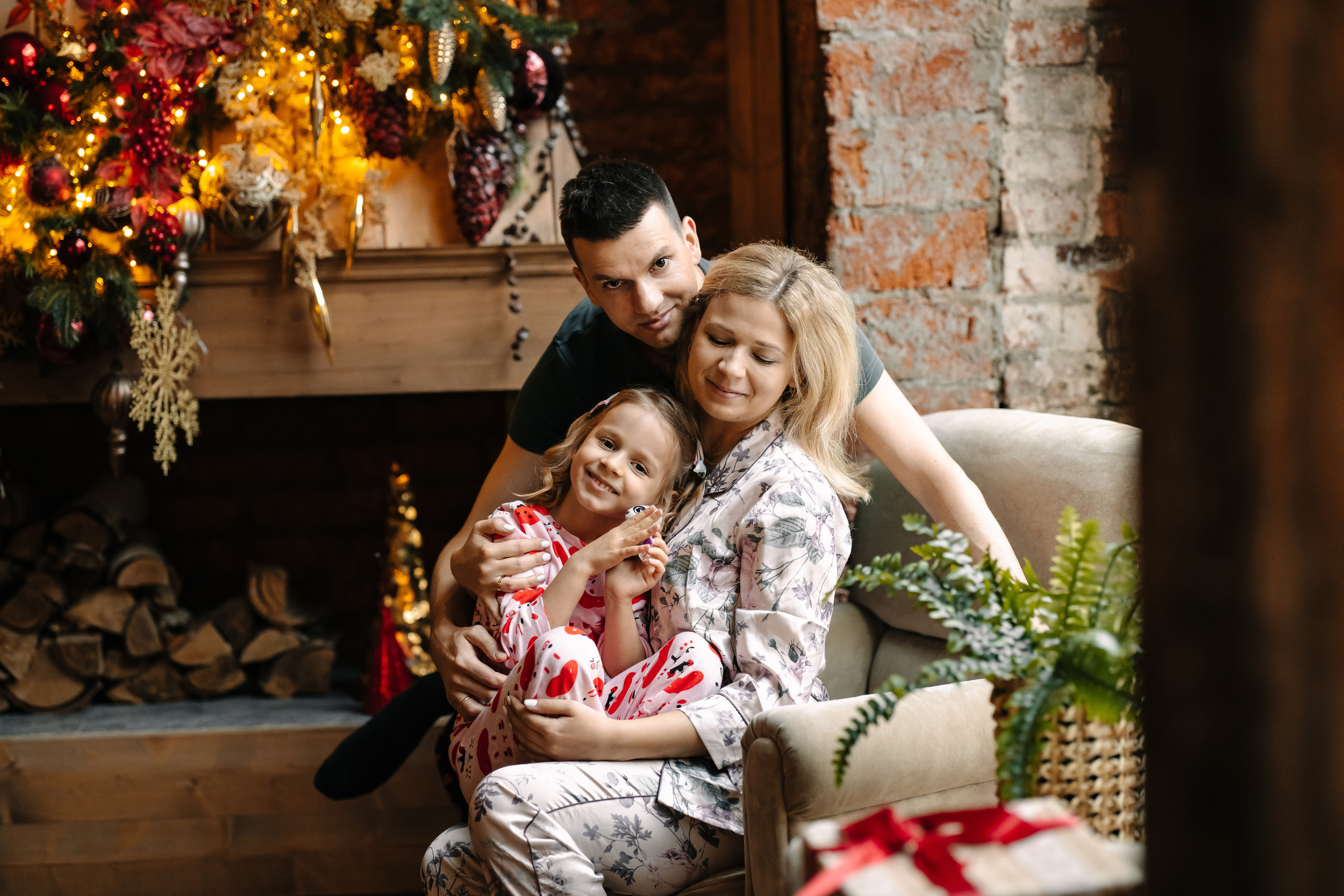 Новогодняя семейная фотосессия. Саша, Нина и Аня