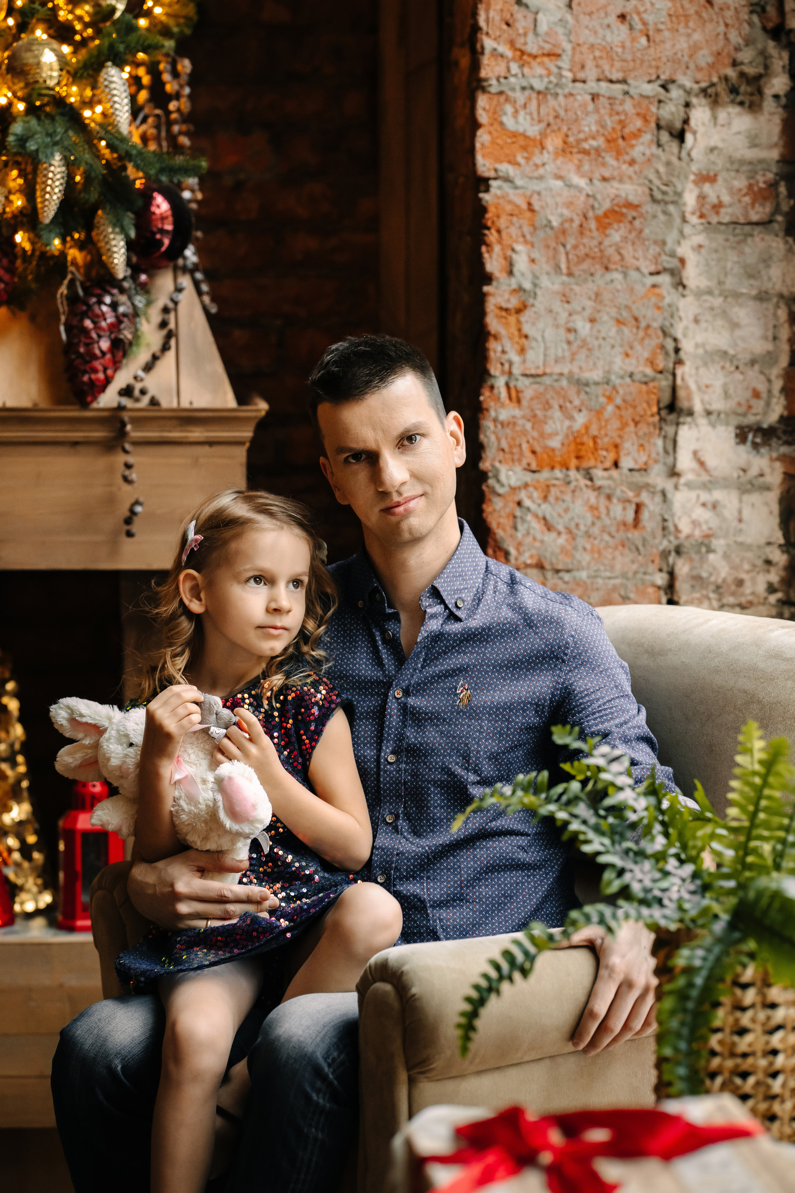 Новогодняя семейная фотосессия. Саша, Нина и Аня