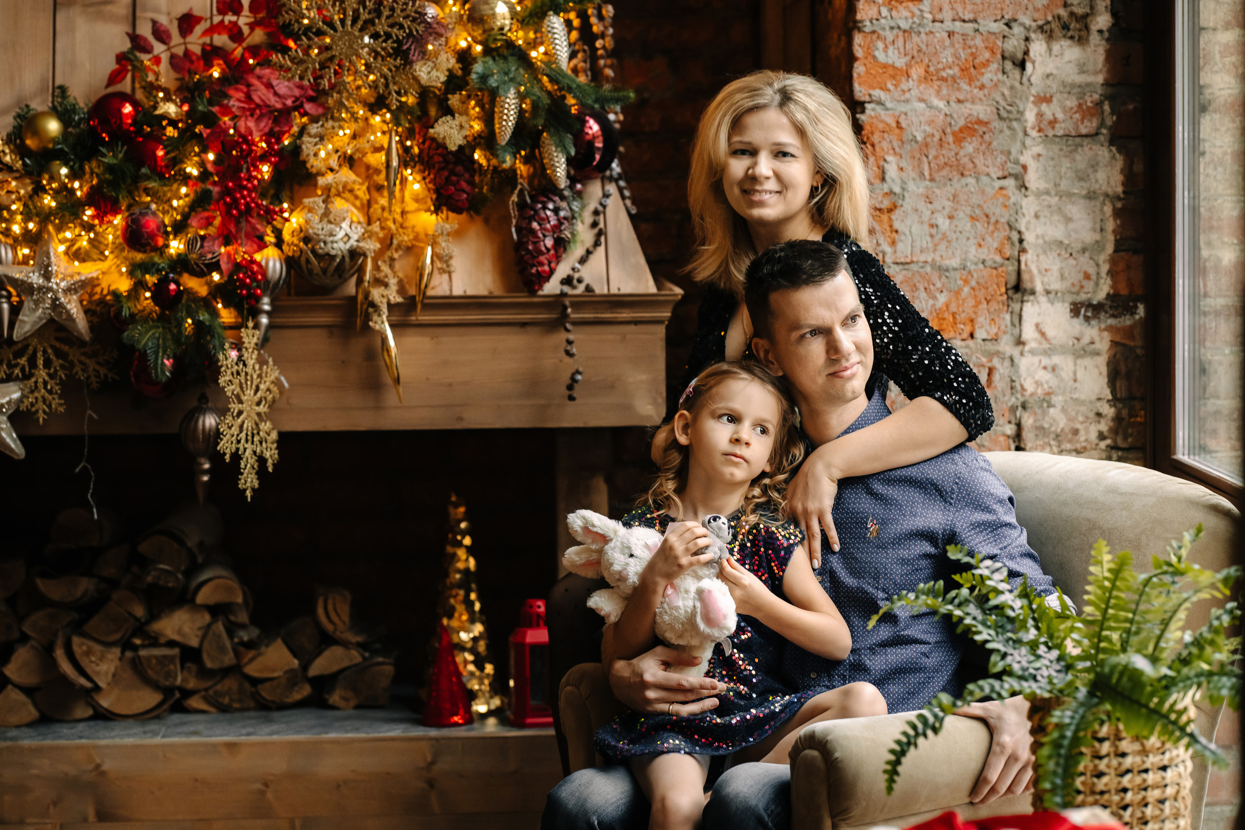 Новогодняя семейная фотосессия. Саша, Нина и Аня