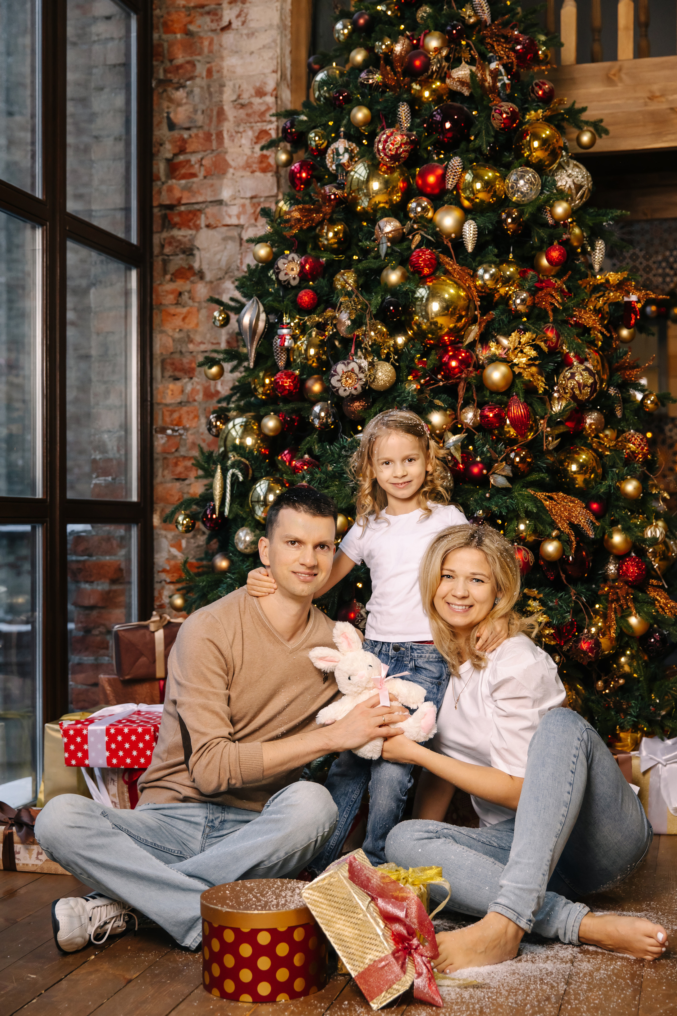 Новогодняя семейная фотосессия. Саша, Нина и Аня