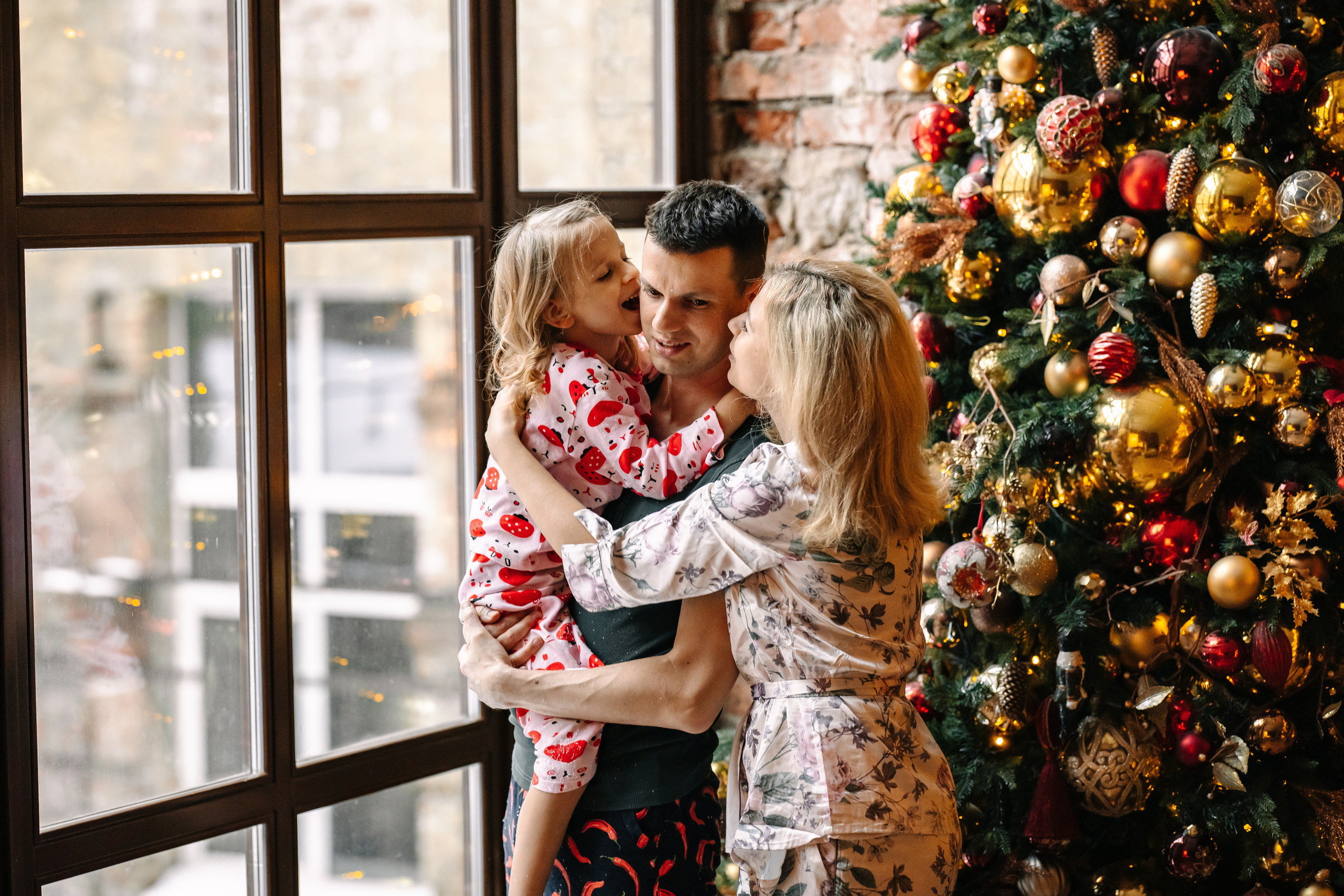 Новогодняя семейная фотосессия. Саша, Нина и Аня