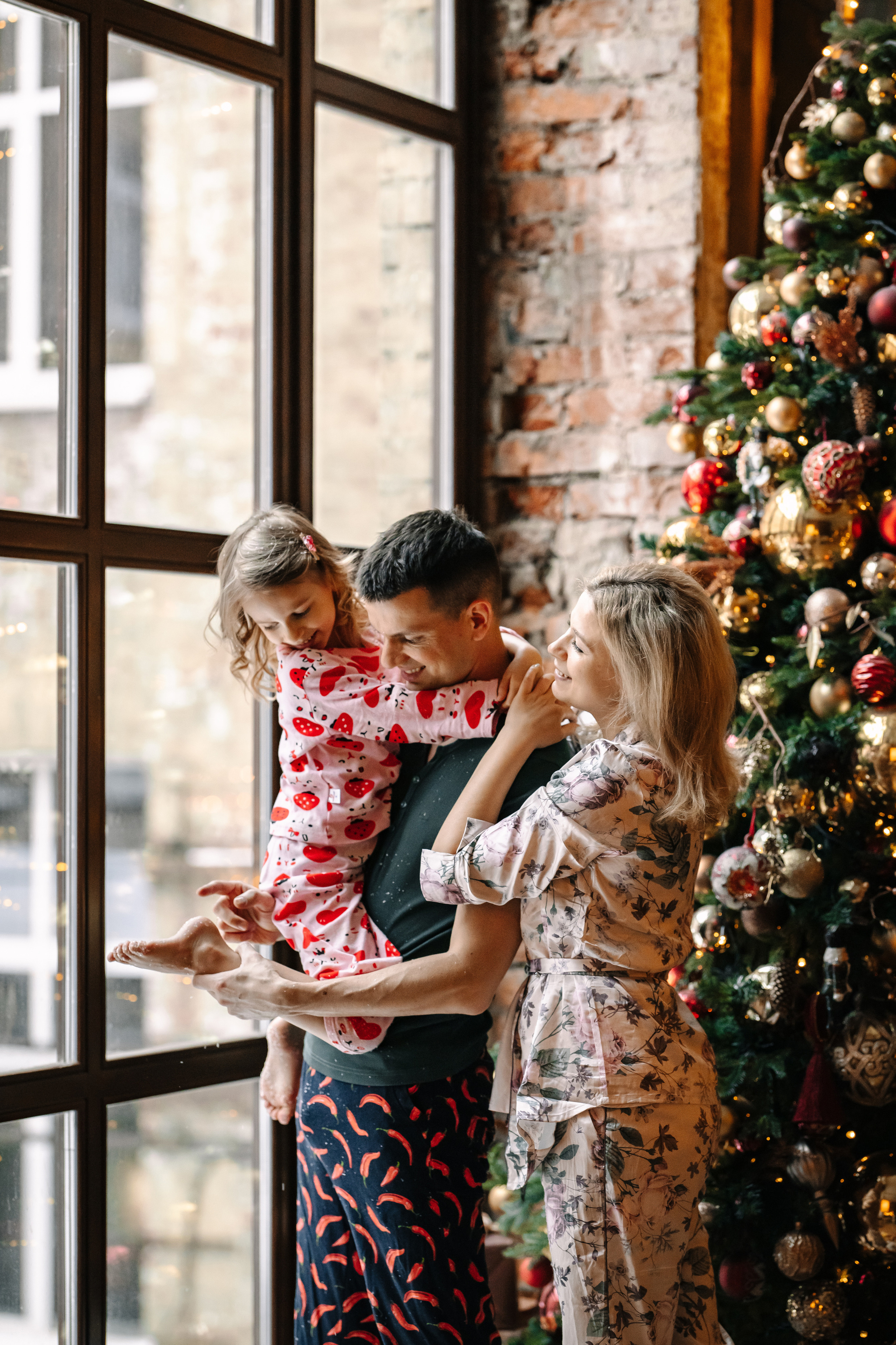Новогодняя семейная фотосессия. Саша, Нина и Аня