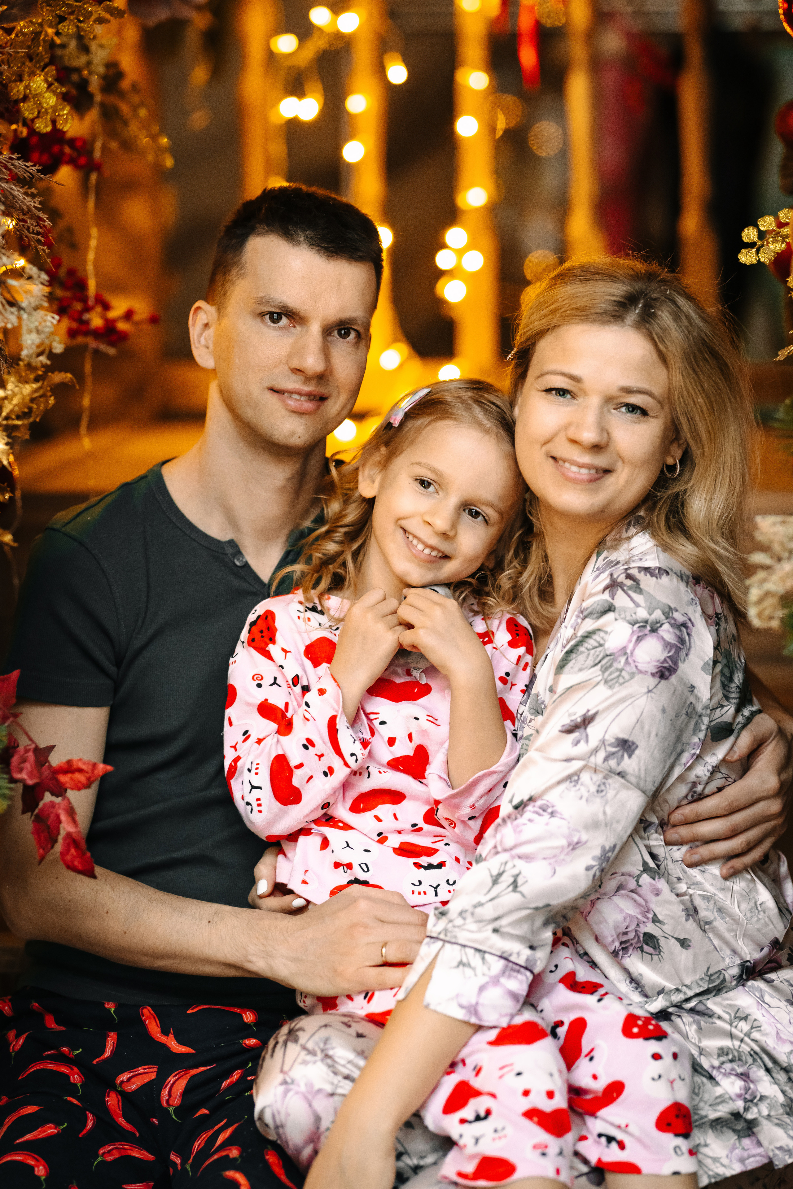 Новогодняя семейная фотосессия. Саша, Нина и Аня