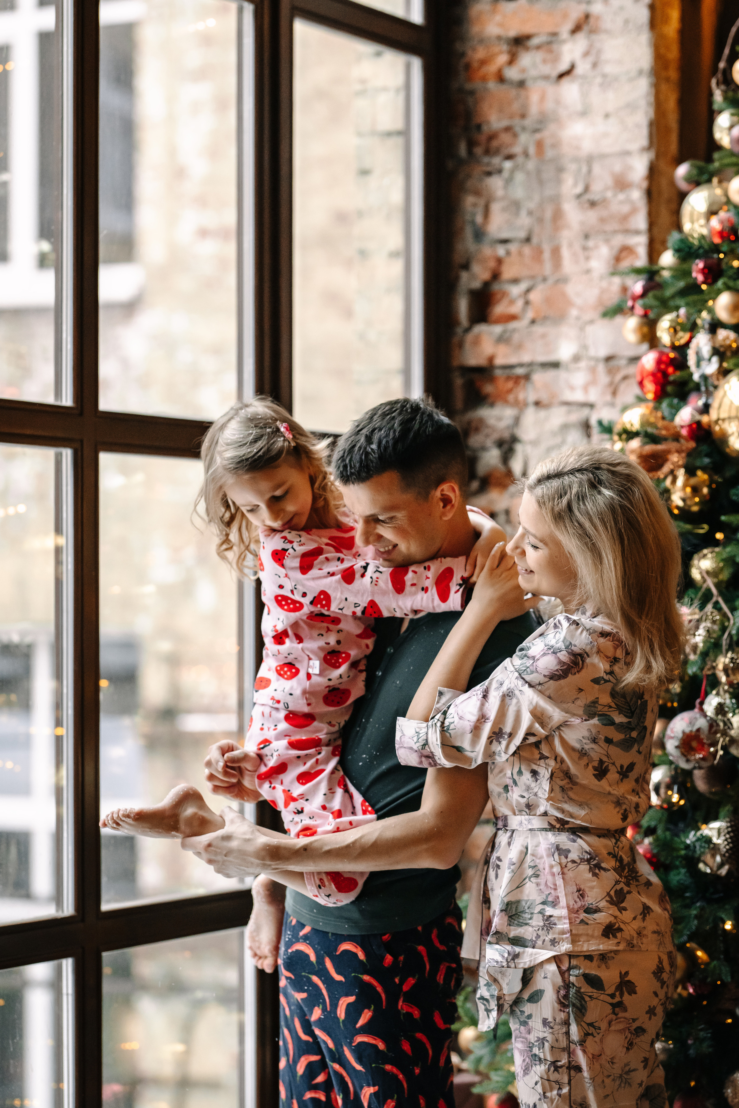 Новогодняя семейная фотосессия. Саша, Нина и Аня