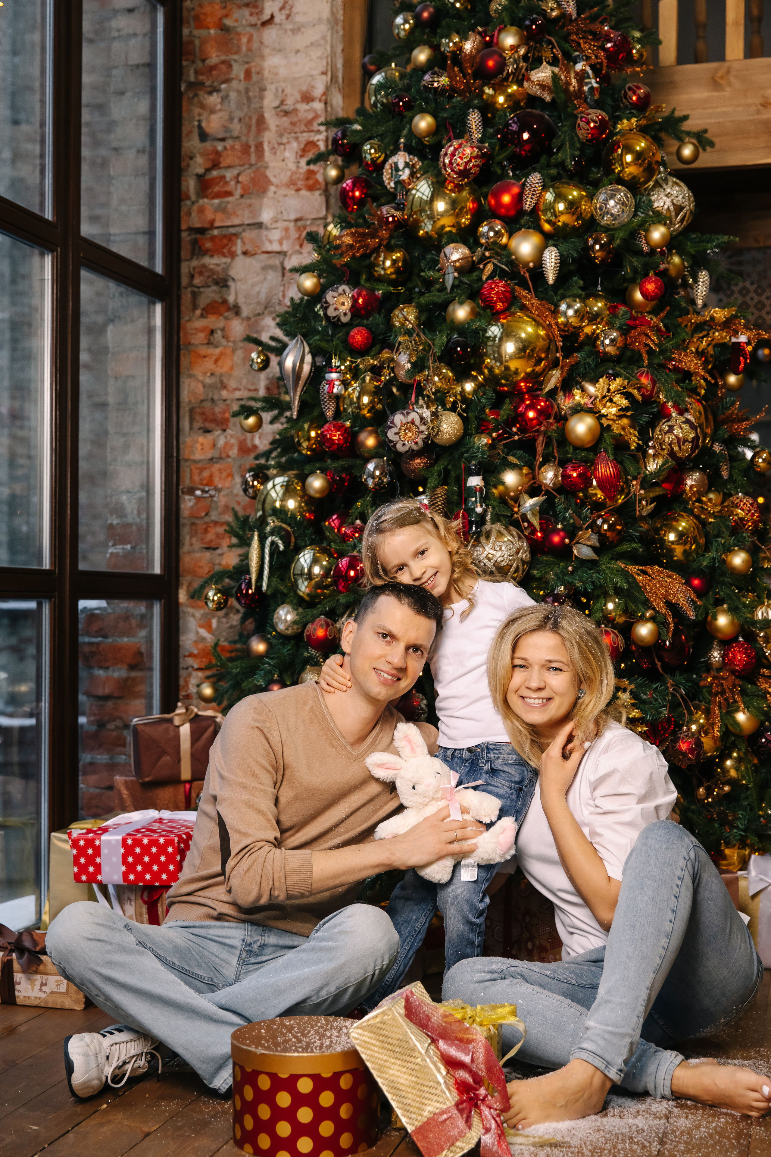 Новогодняя семейная фотосессия. Саша, Нина и Аня