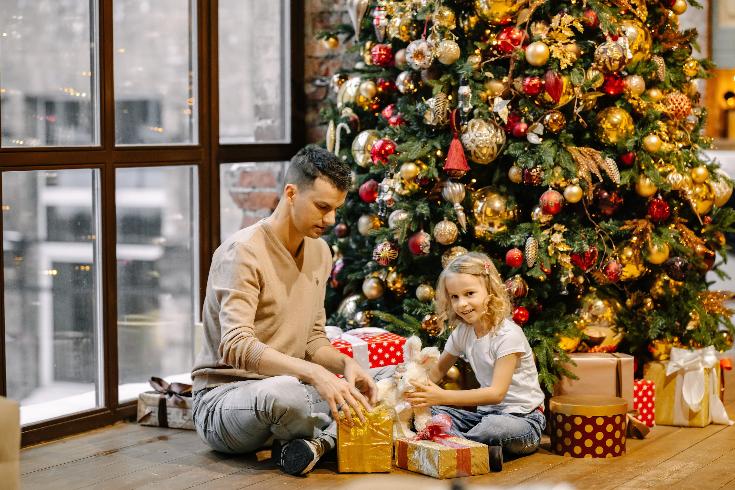 Новогодняя семейная фотосессия. Саша, Нина и Аня