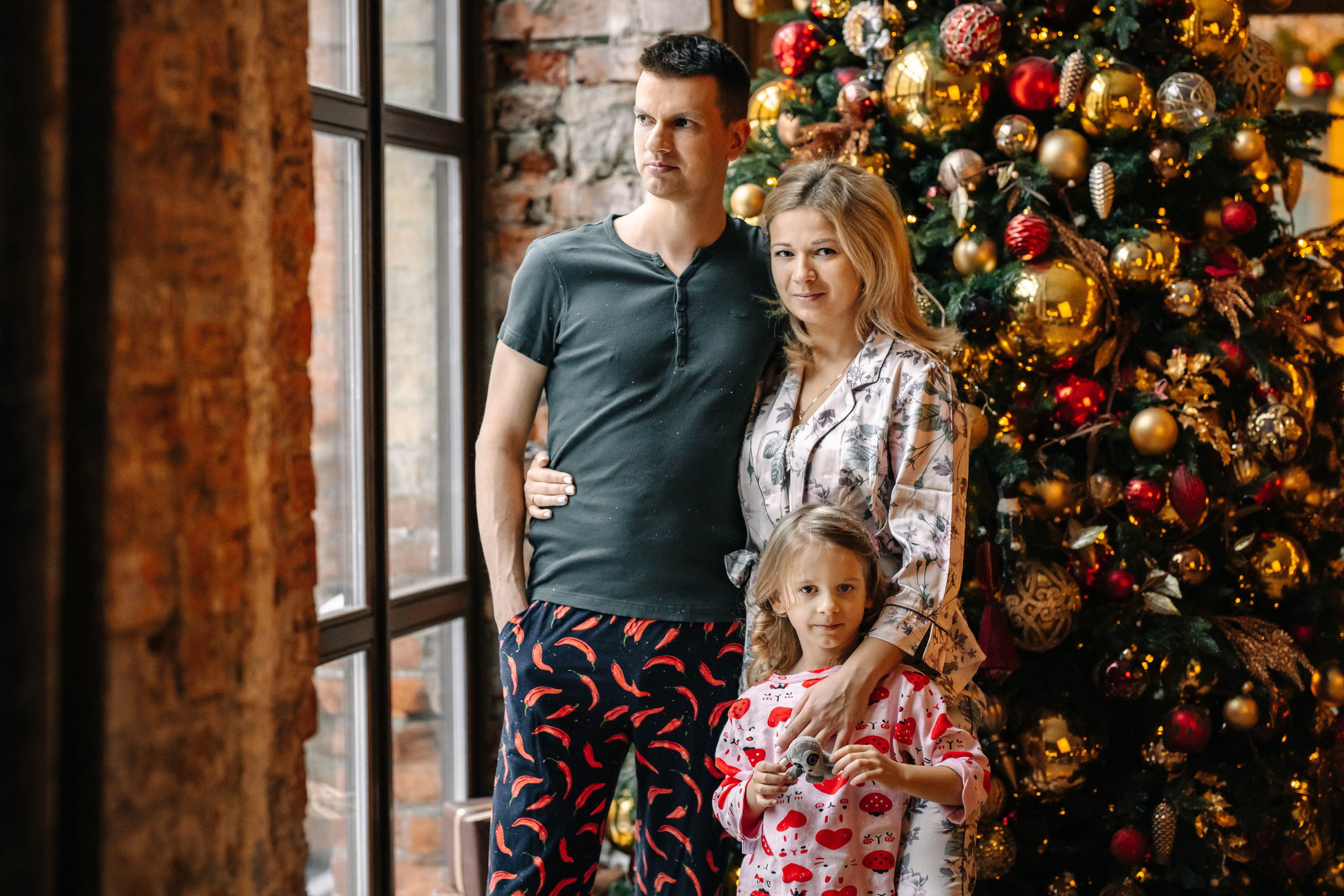 Новогодняя семейная фотосессия. Саша, Нина и Аня