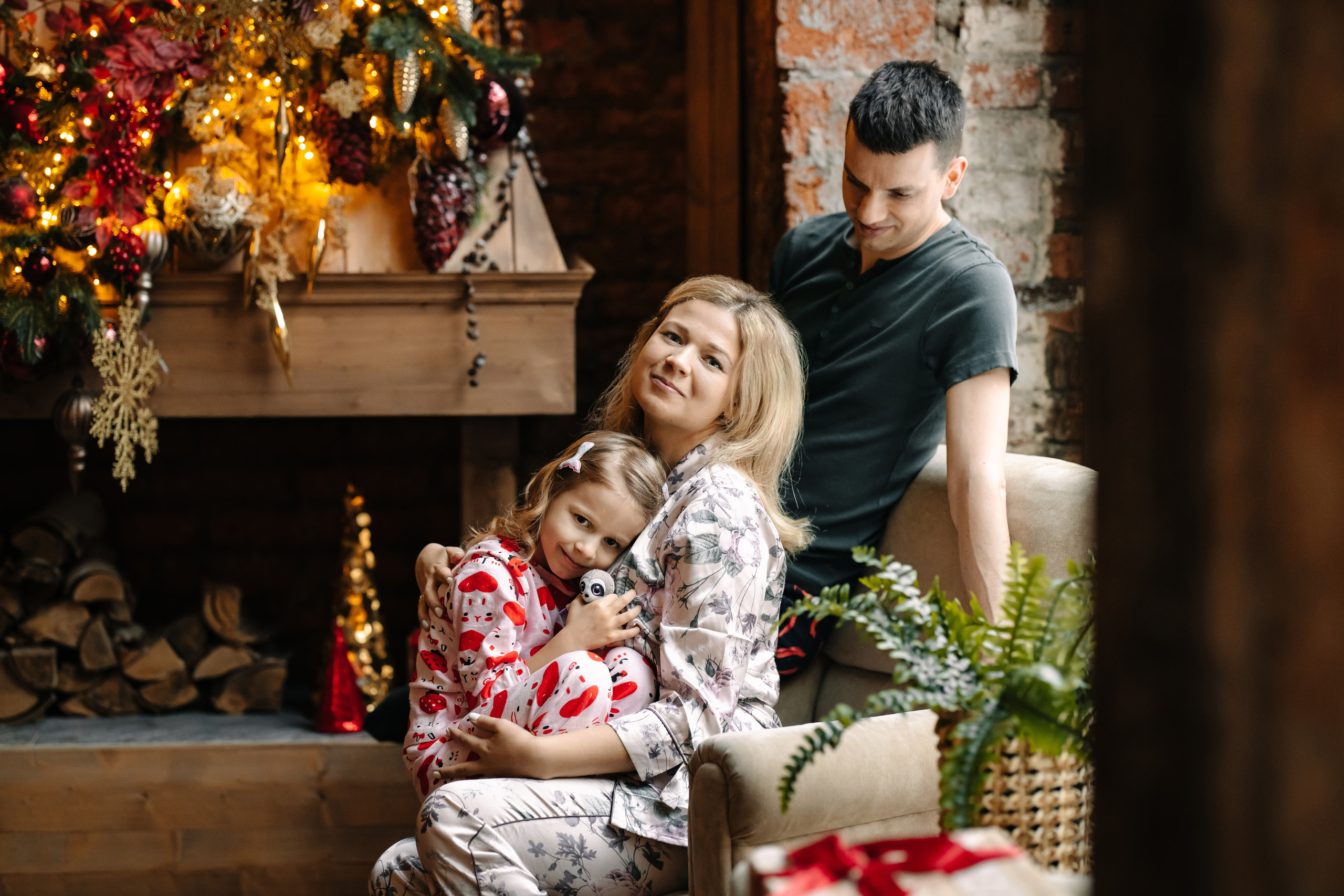 Новогодняя семейная фотосессия. Саша, Нина и Аня