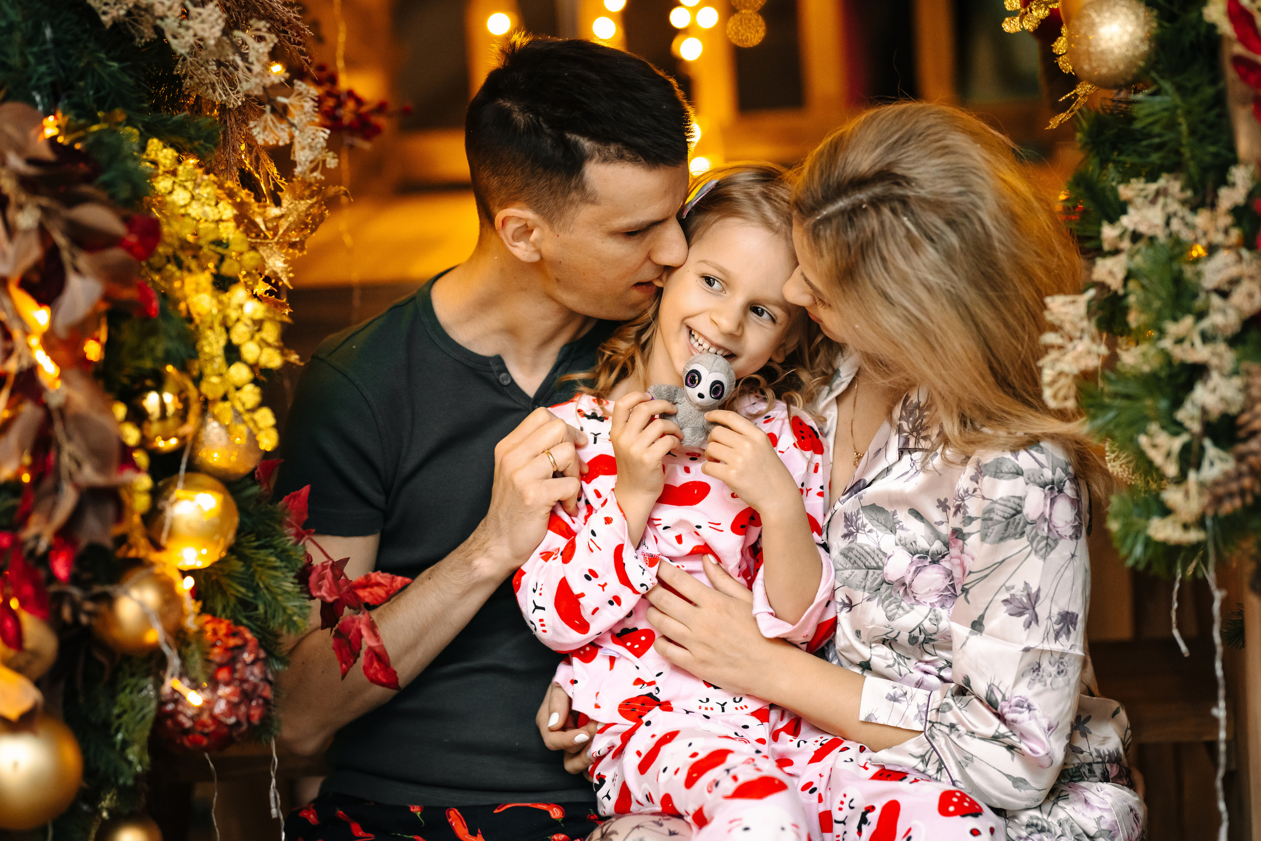 Новогодняя семейная фотосессия. Саша, Нина и Аня