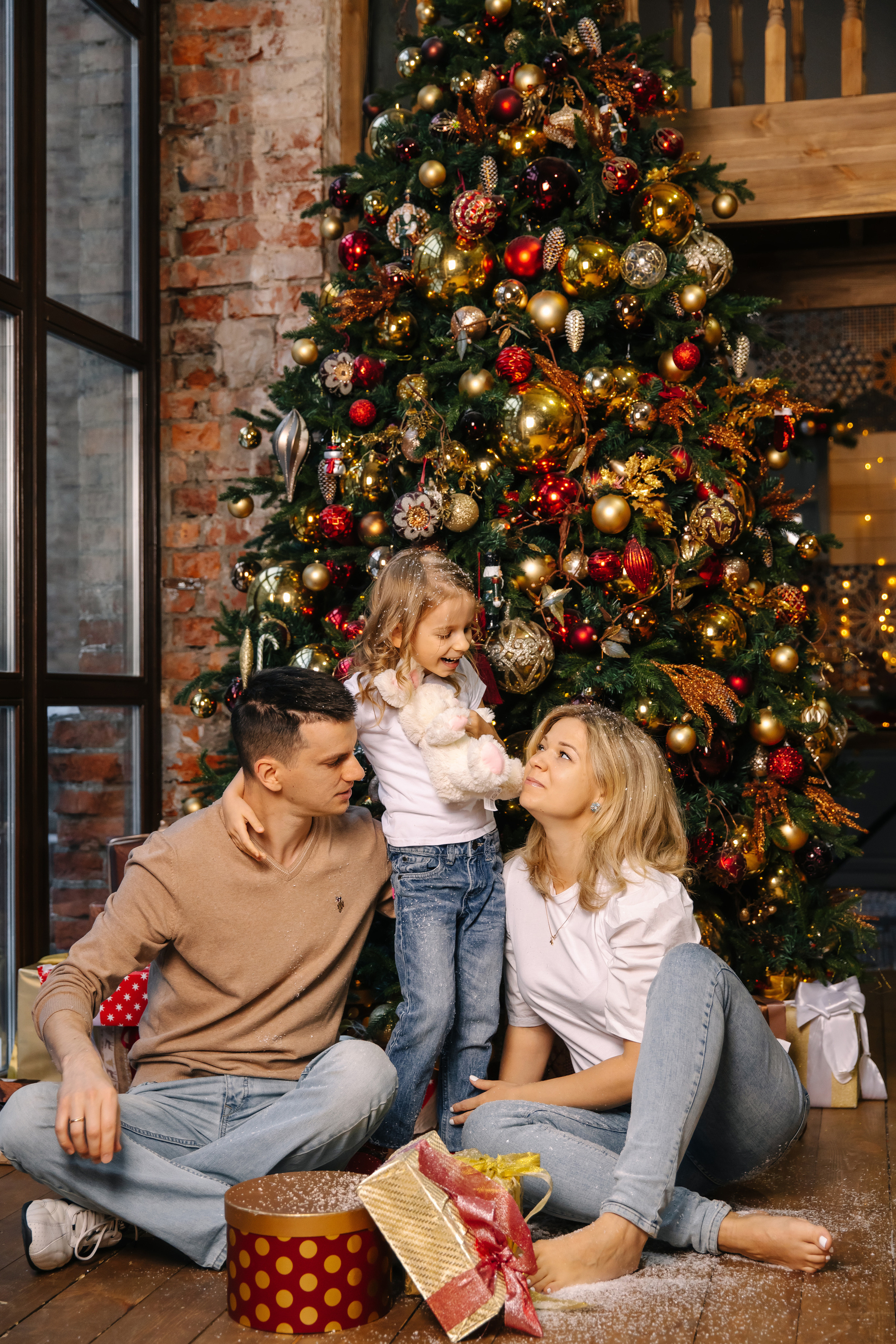 Новогодняя семейная фотосессия. Саша, Нина и Аня