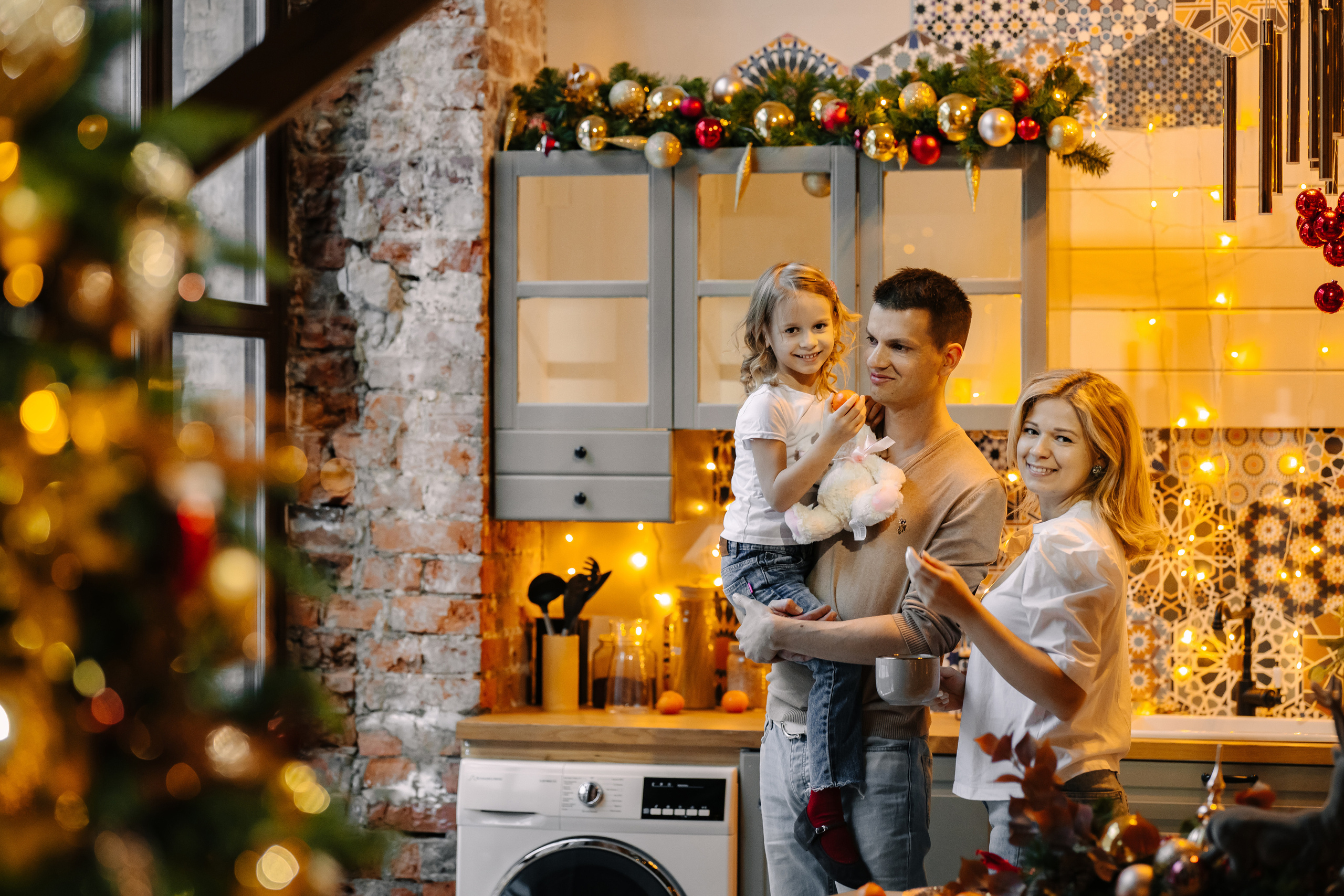 Новогодняя семейная фотосессия. Саша, Нина и Аня