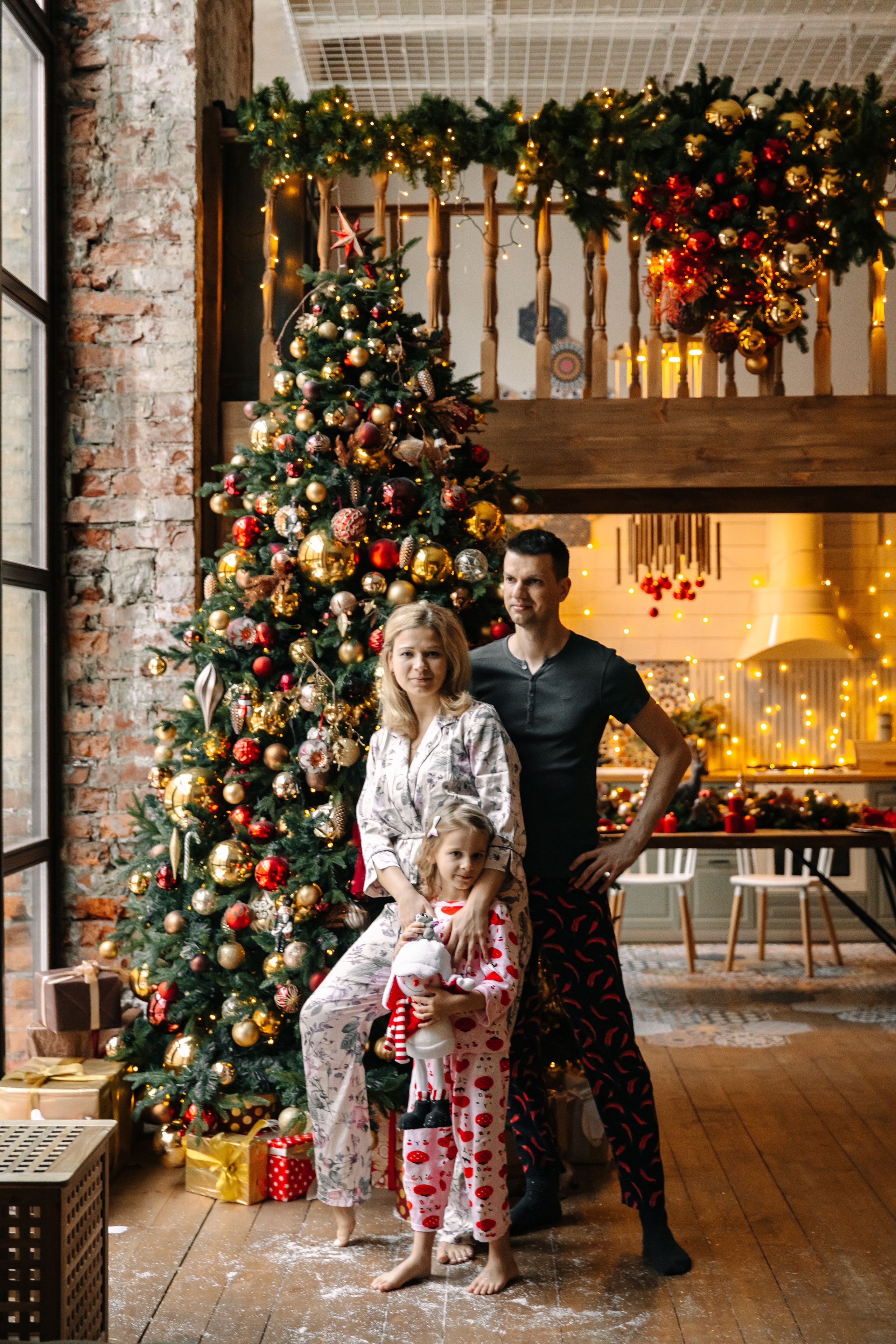Новогодняя семейная фотосессия. Саша, Нина и Аня