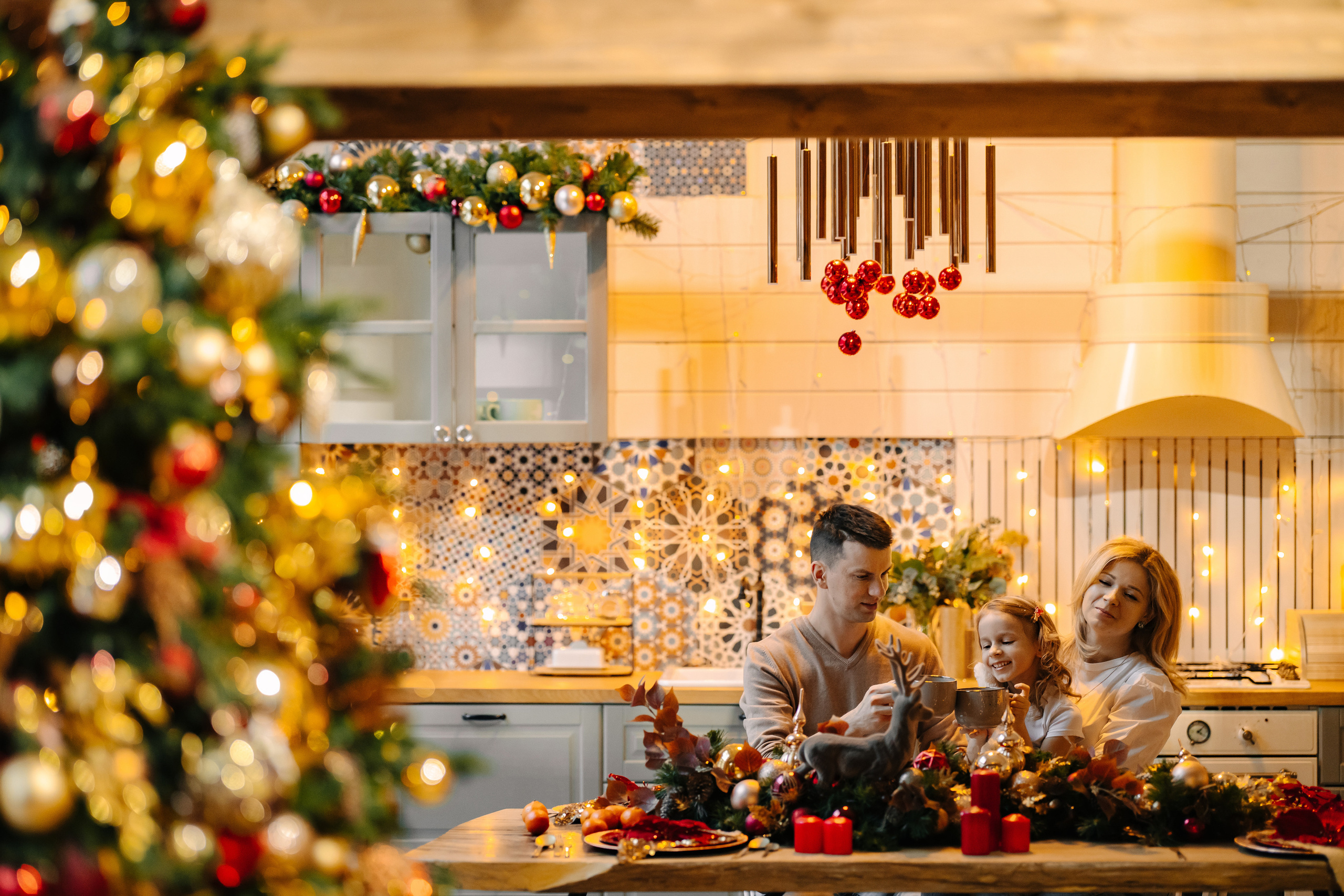 Новогодняя семейная фотосессия. Саша, Нина и Аня