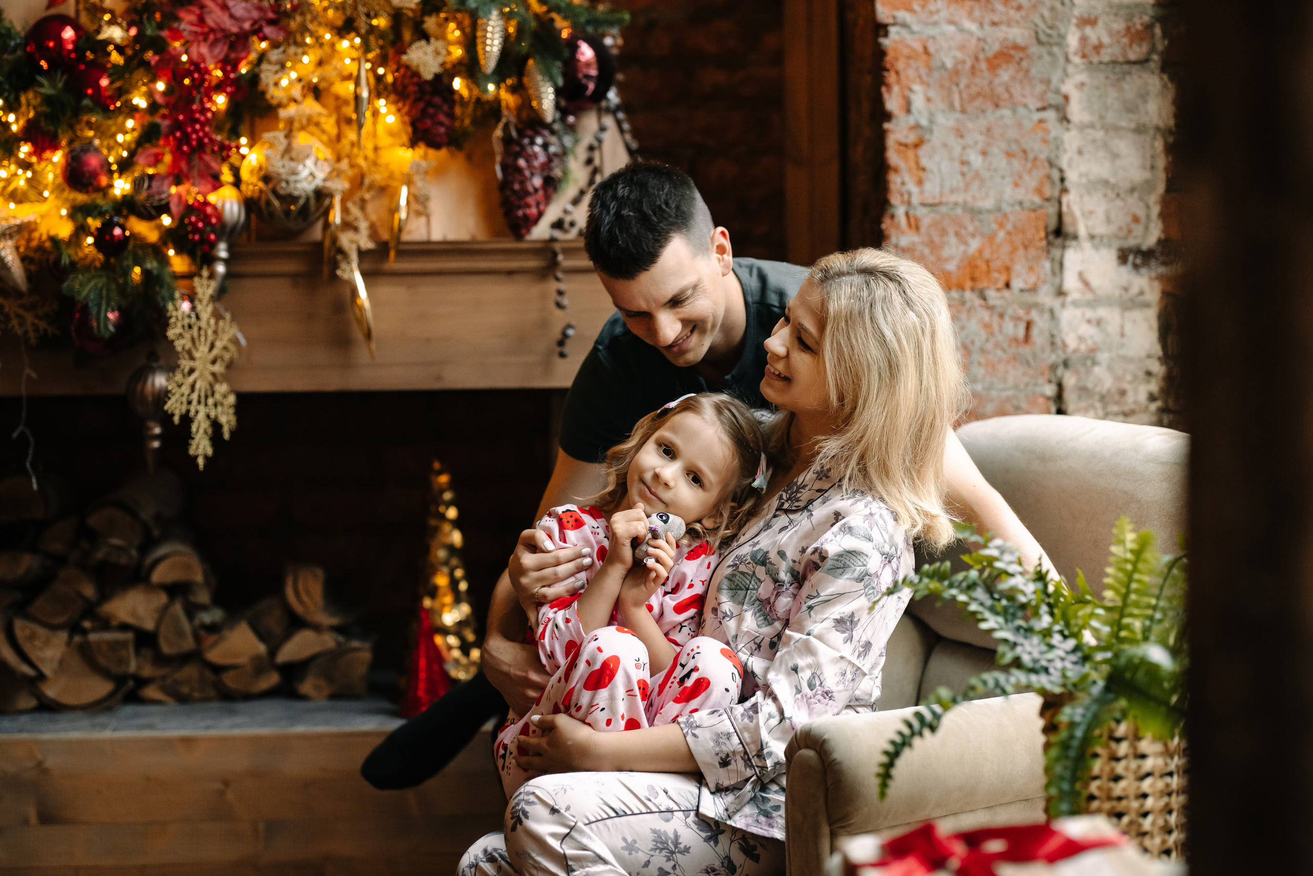 Новогодняя семейная фотосессия. Саша, Нина и Аня