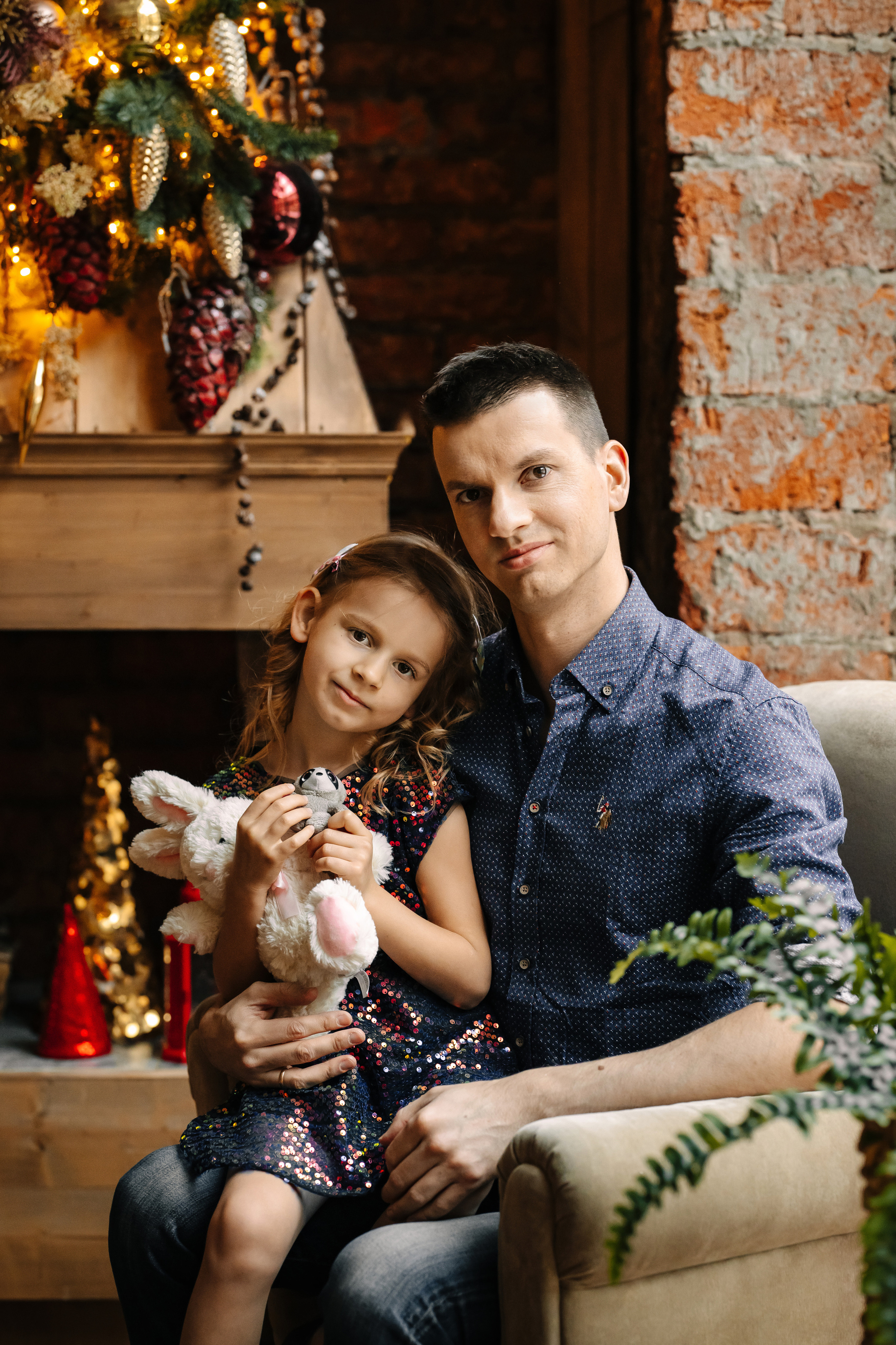 Новогодняя семейная фотосессия. Саша, Нина и Аня