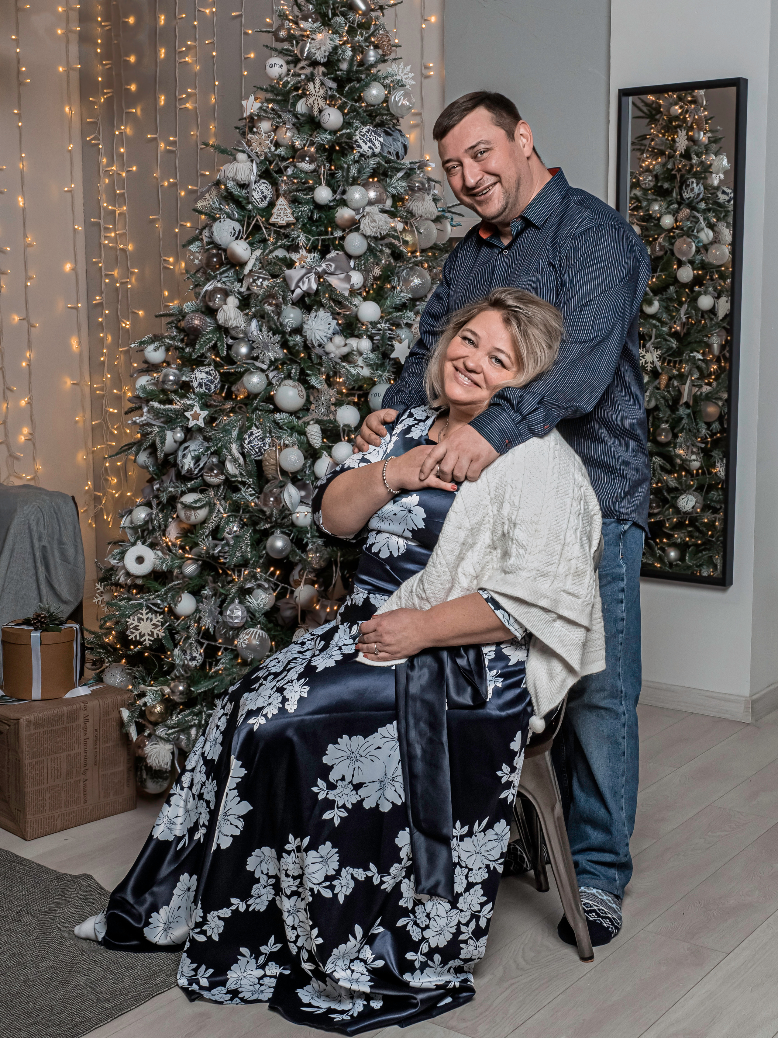 фотосессия семьи новогодняя в студии, фотографии с новым годом