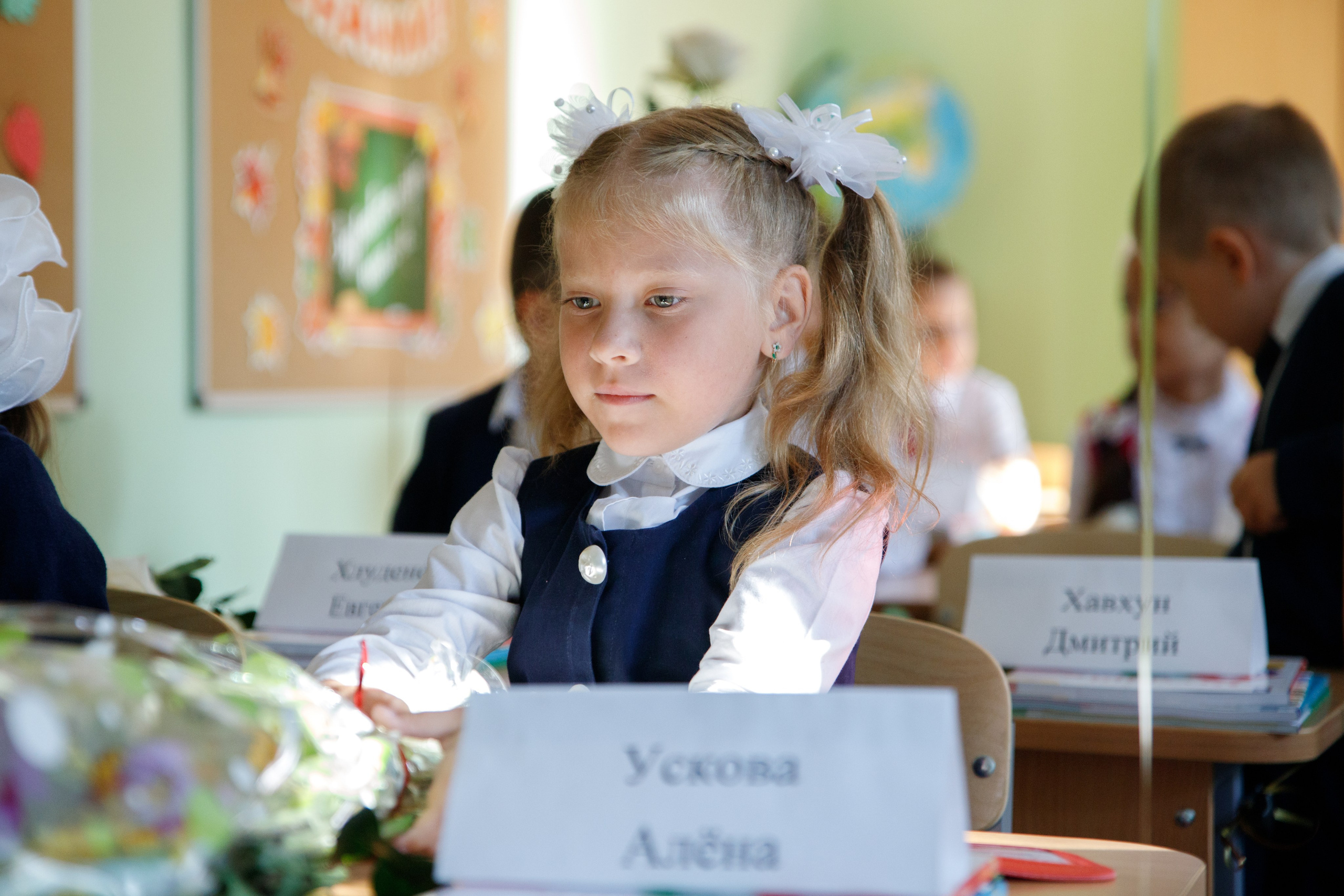 Репортажная съемка первого сентября для первоклассников. Семейный и школьный фотограф в Москве Анна Ткач