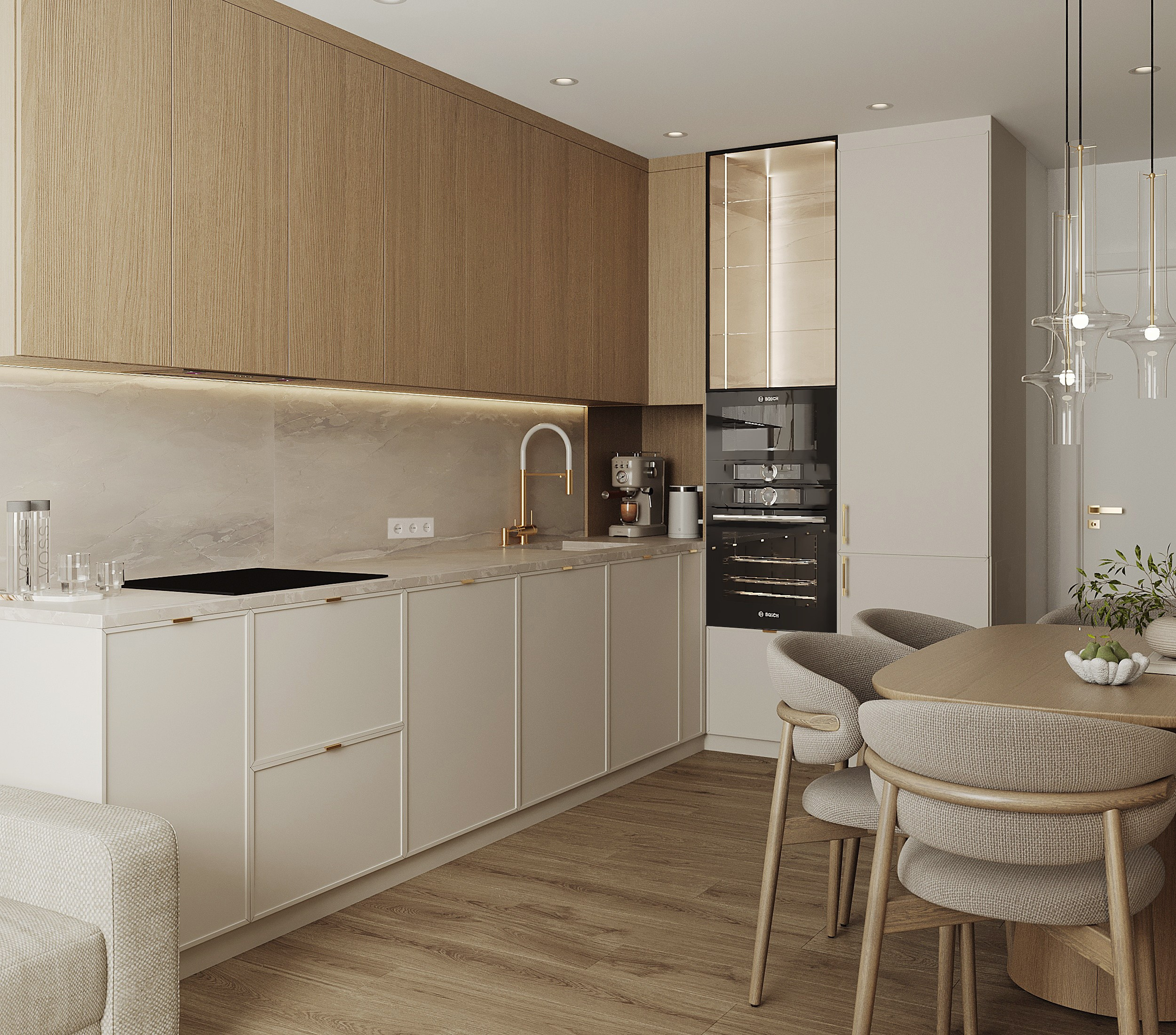 Современная квартира с элементами джапанди. Lina architector | Дизайн интерьера