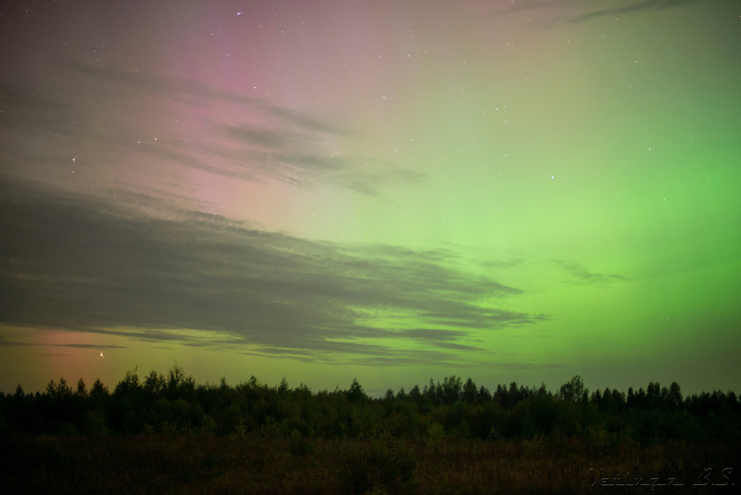 Северное сияние. Фотограф в Ветлуге Сергей Белов (VETLUGA B.S.)