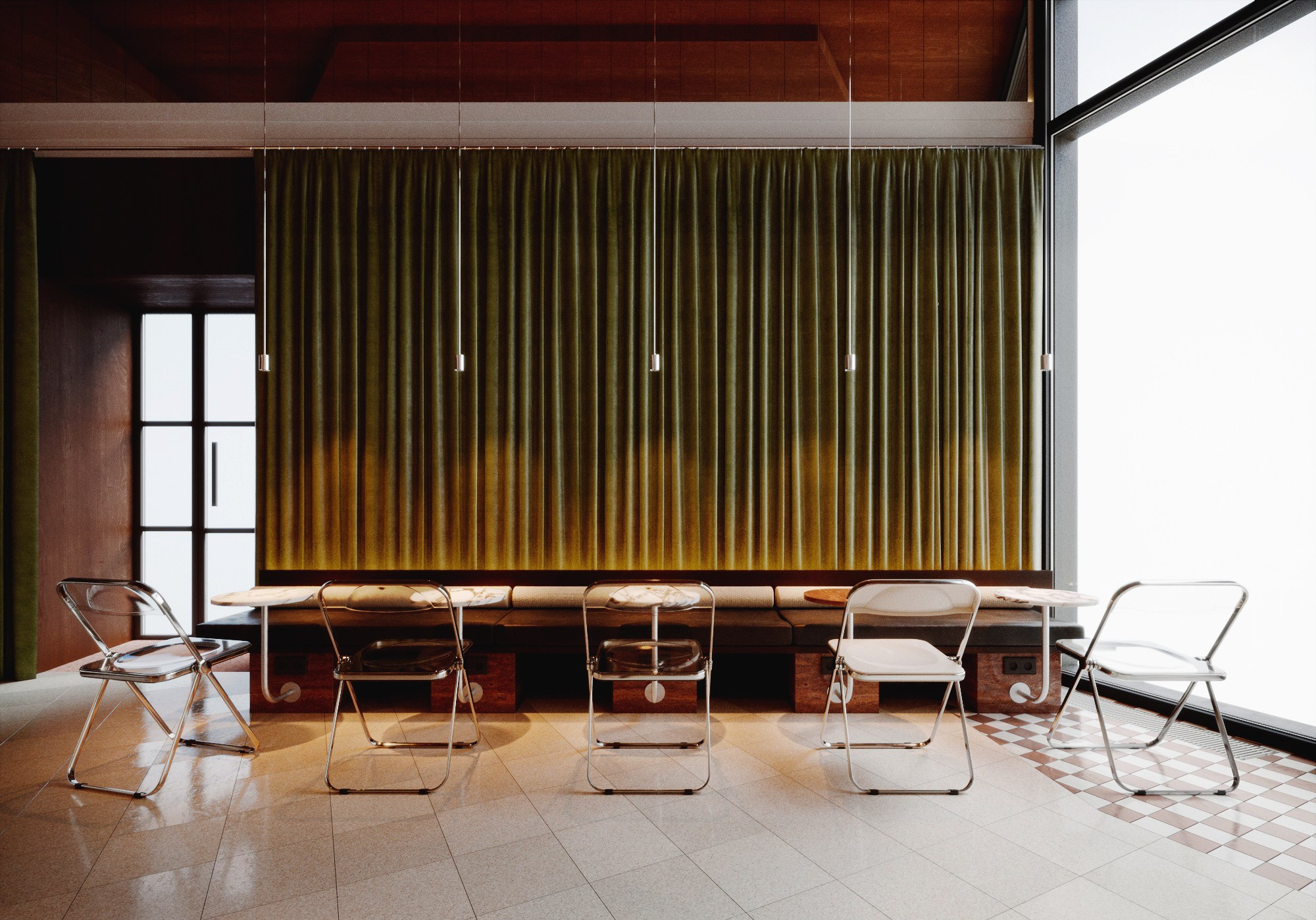 Кофейня в гостинице, г. Красноярск. Дизайн интерьера от Дмитрия Баландина