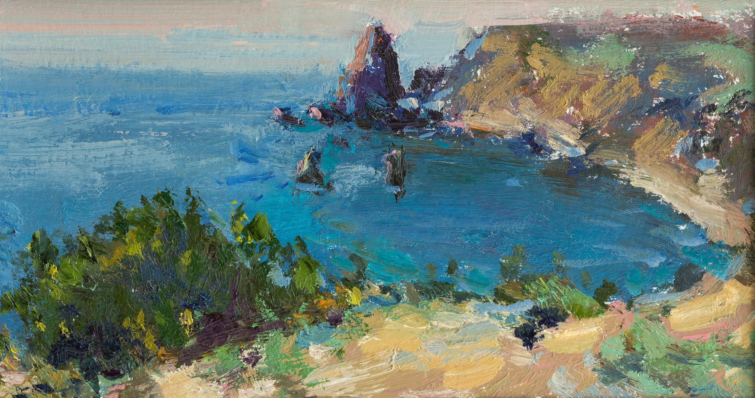 "Мыс Фиолент" картон, масло 8х15см, 2025