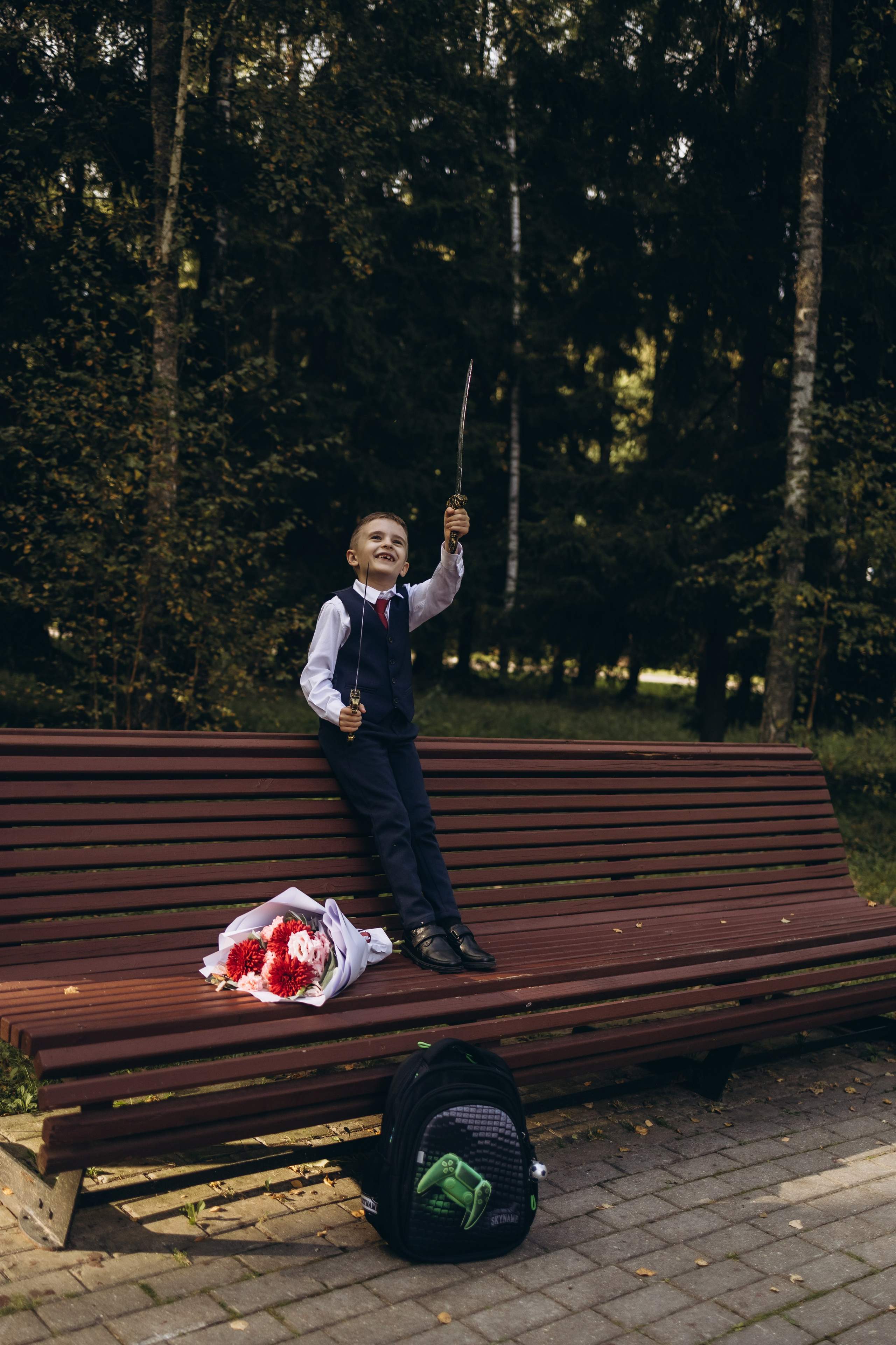 Первая школьная фотография Димули (1.09.2025 г.) г. Обнинск (Калужская обл.). Надежда Стар семейный и церковный фотограф в Жукове и Калужской области