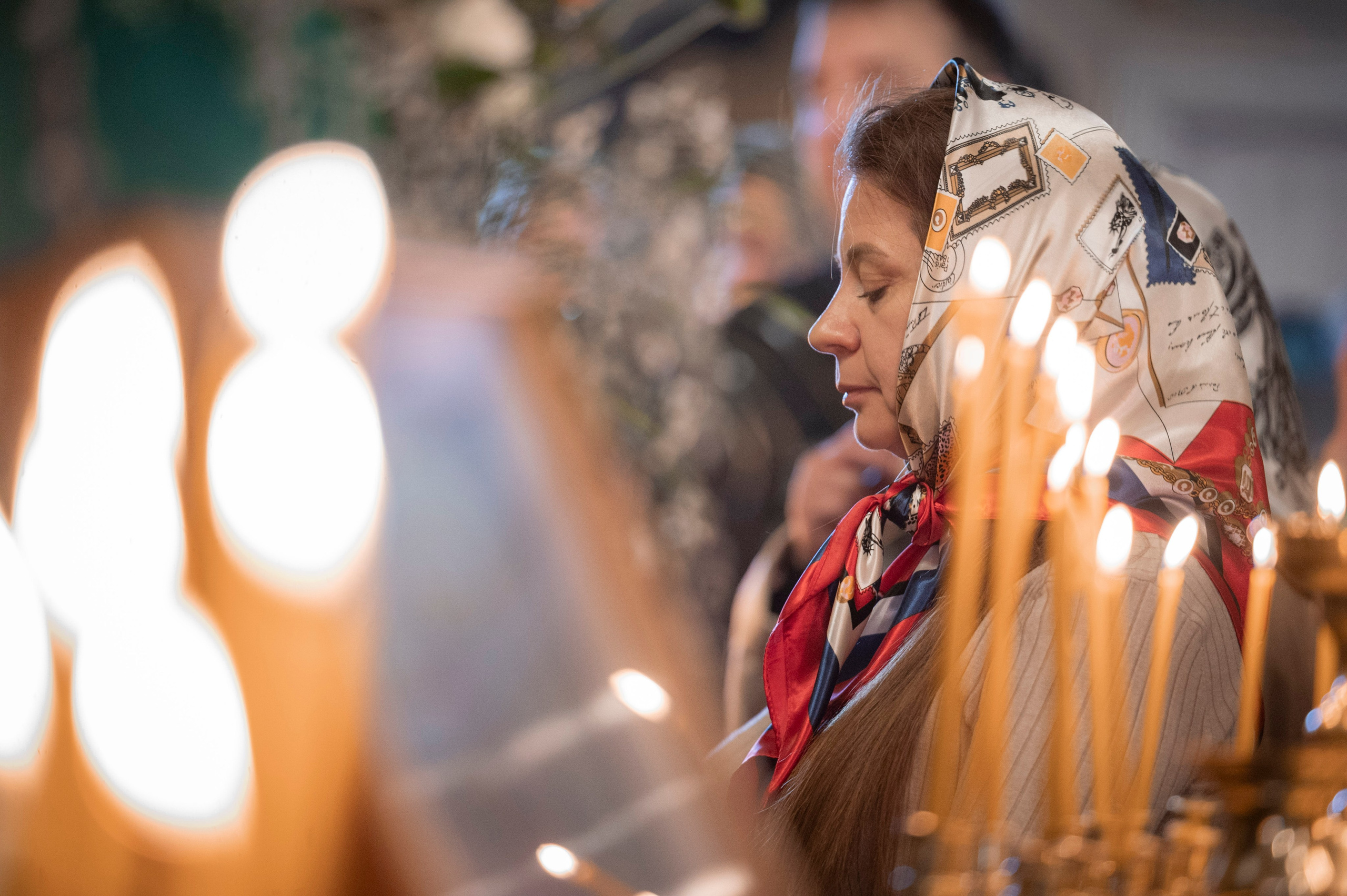 Богородский храм. Вход Господень в Иерусалим. Божественная литургия. Антон и Татьяна Денисенко — В храме