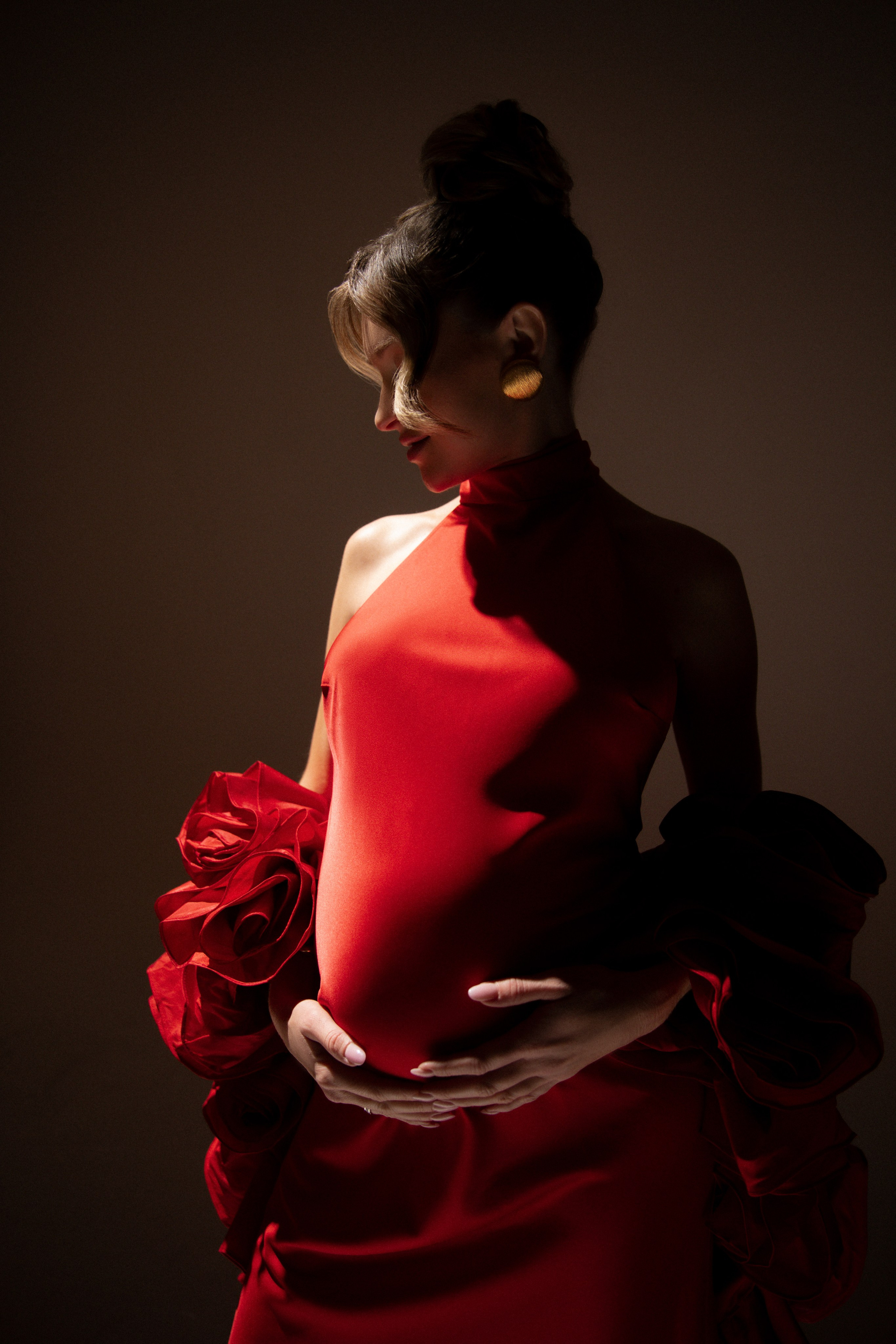 Снежная ночь. Фотосессия беременности со снегом. Фотограф в Москве Ольга Сатони