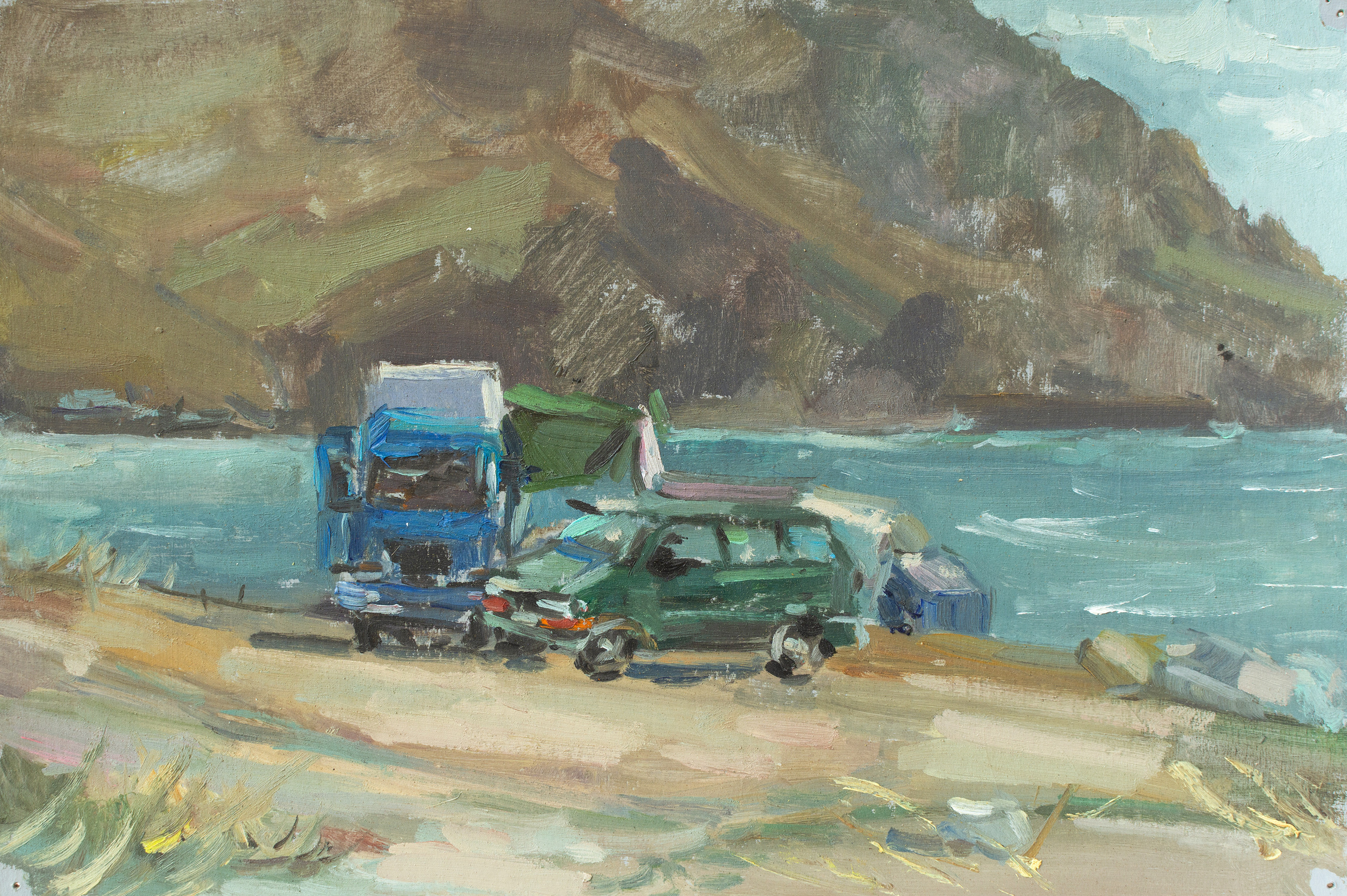 "Этюд.Отдых" картон, масло 20х30см, 2022г