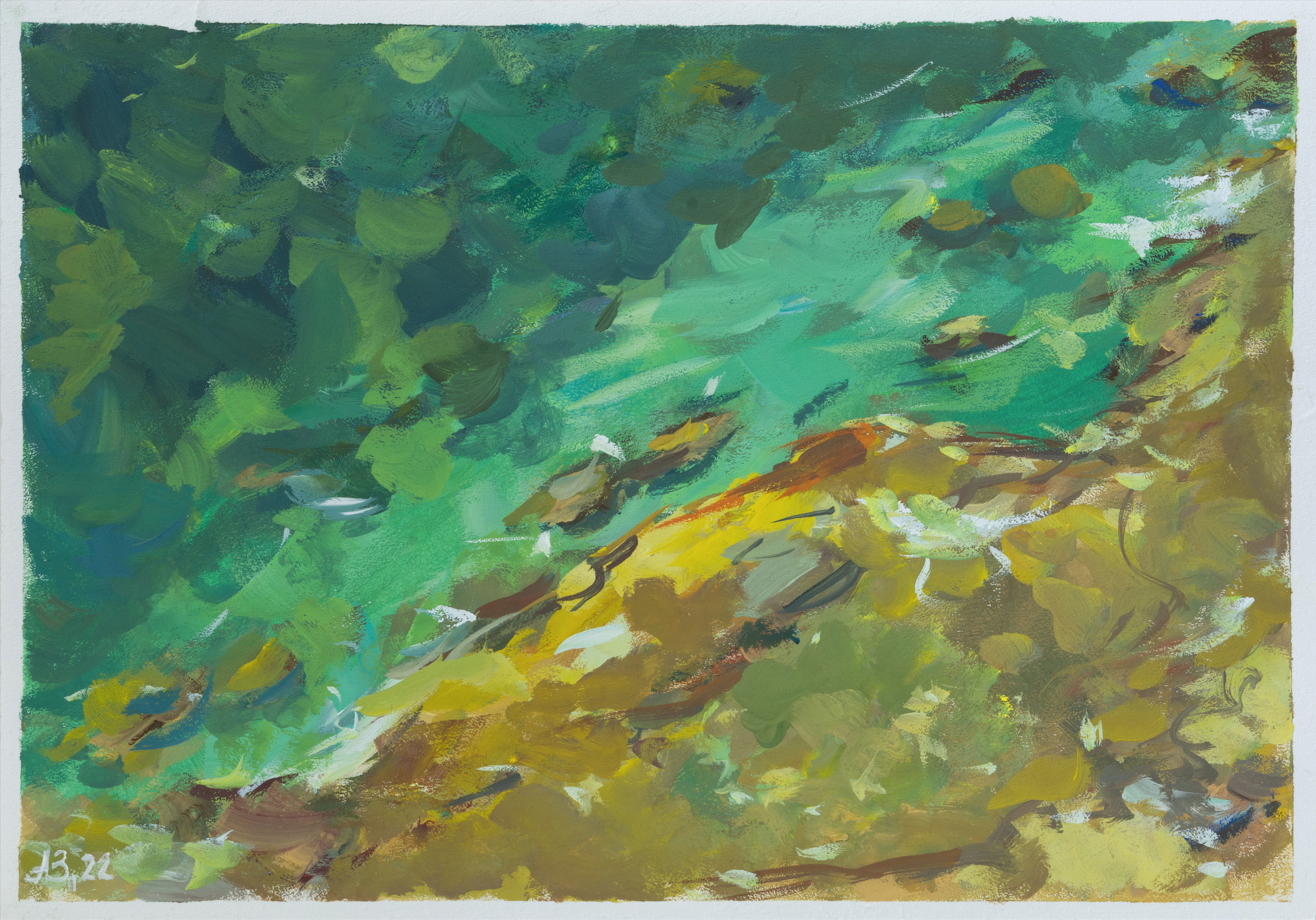 "Текстура моря" бумага, гуашь 21х30см, 2022г