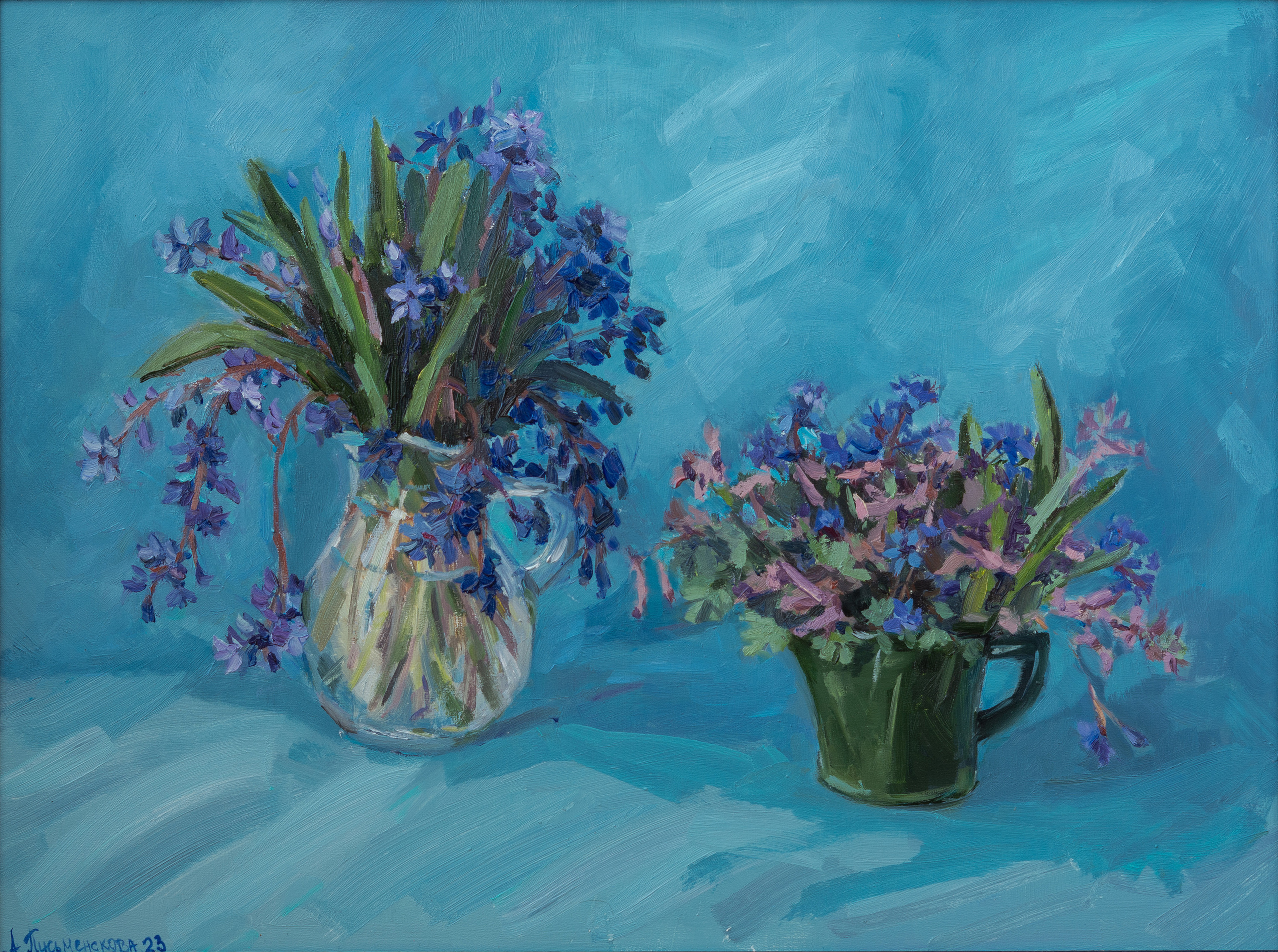 "Первоцветы" оргалит, масло 30х40см, 2023г