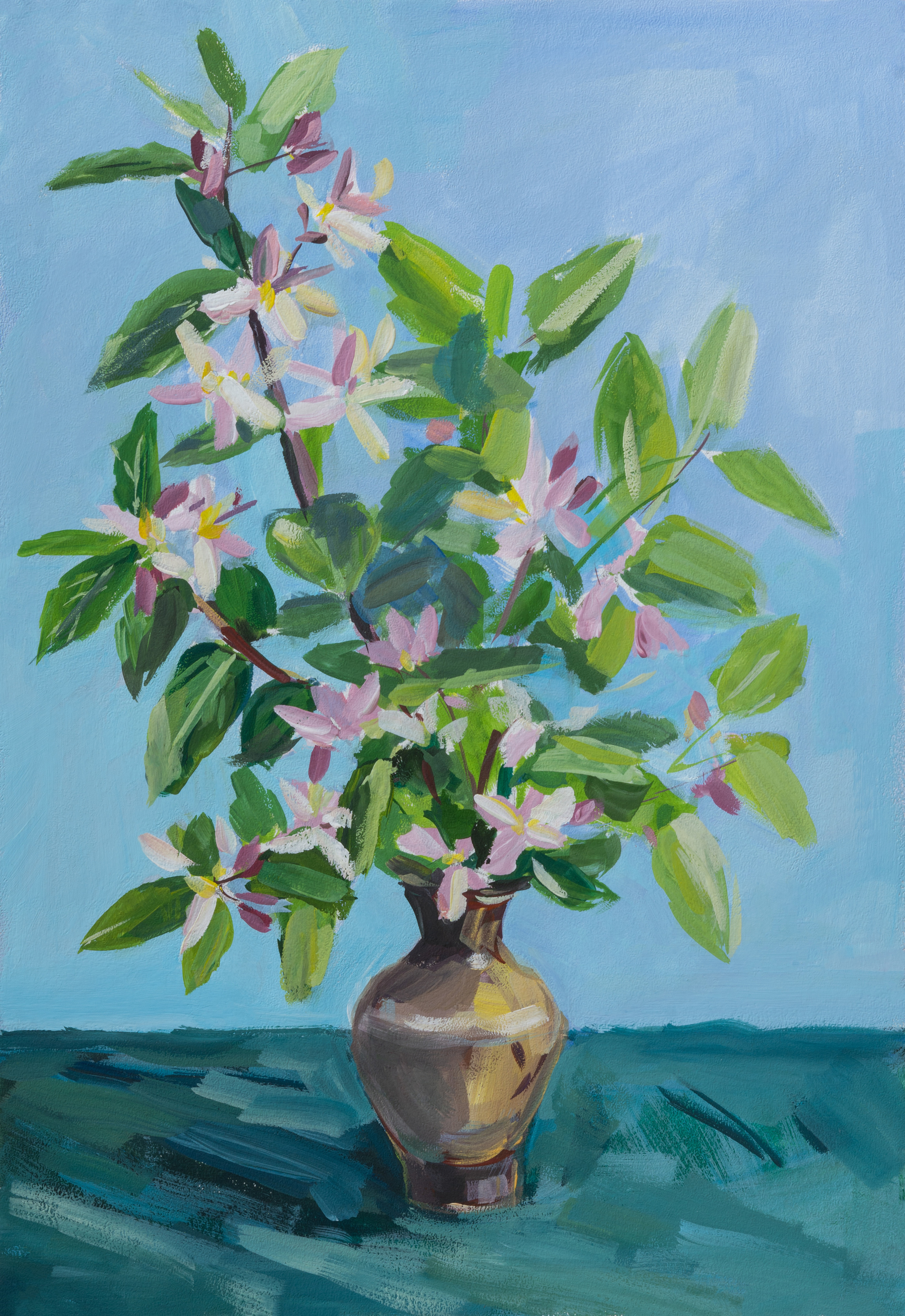 "Весенний букетик" бумага, гуашь 21х30см, 2022г