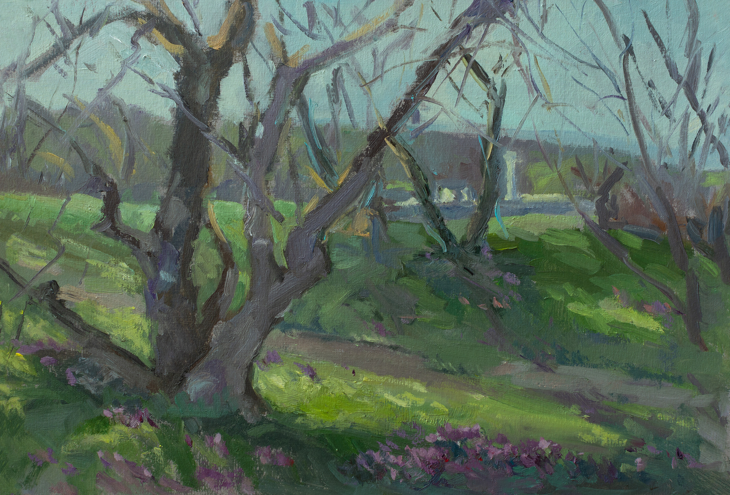 "Этюд.Фисташки в Херсонесе" картон, масло 21х31см, 2023г