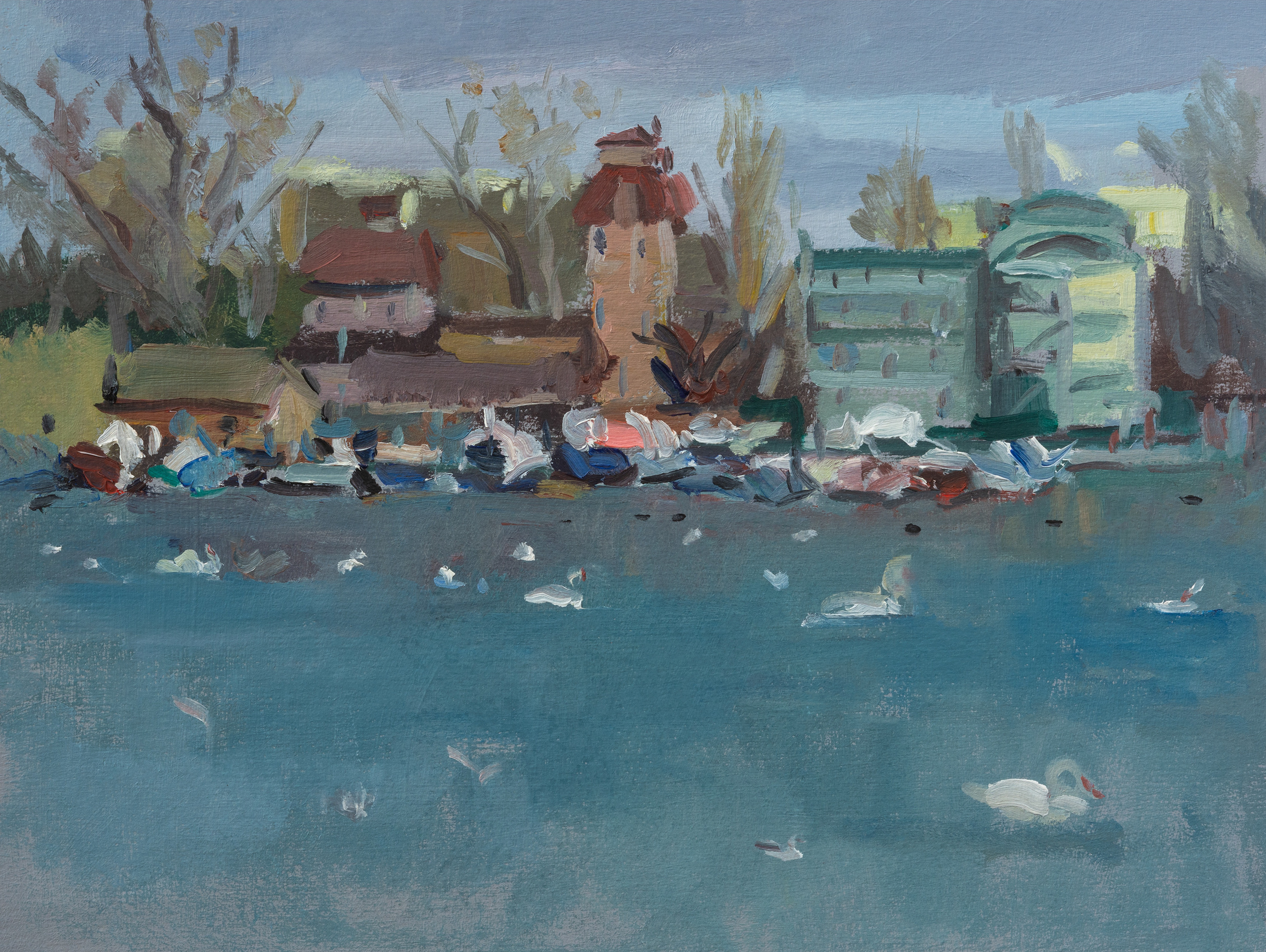 "Этюд.Бухта.Корабли" к.м. 18х24см, 2023г