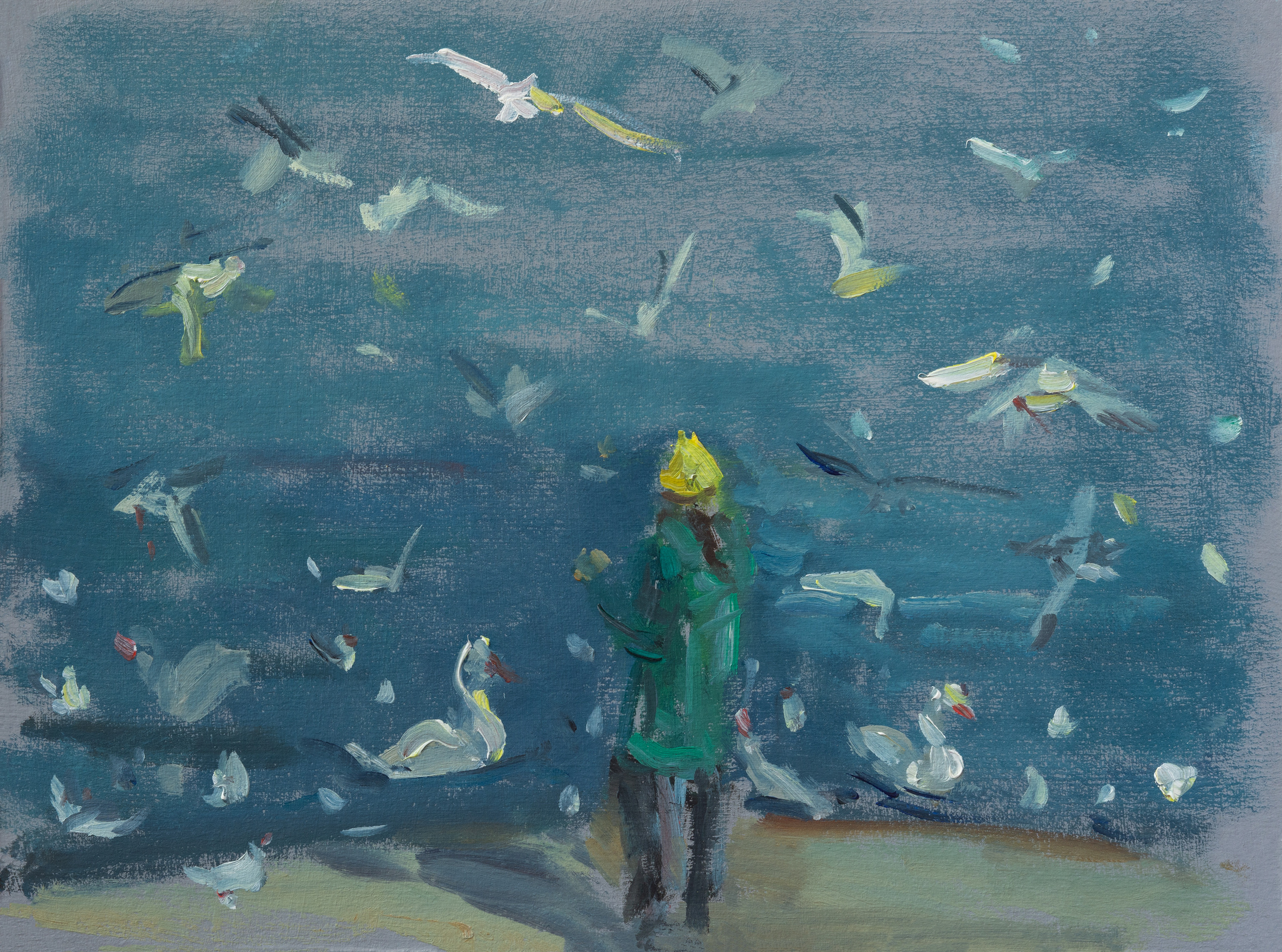 "Этюд.Желтая шапочка" к.м. 18х24см, 2023г