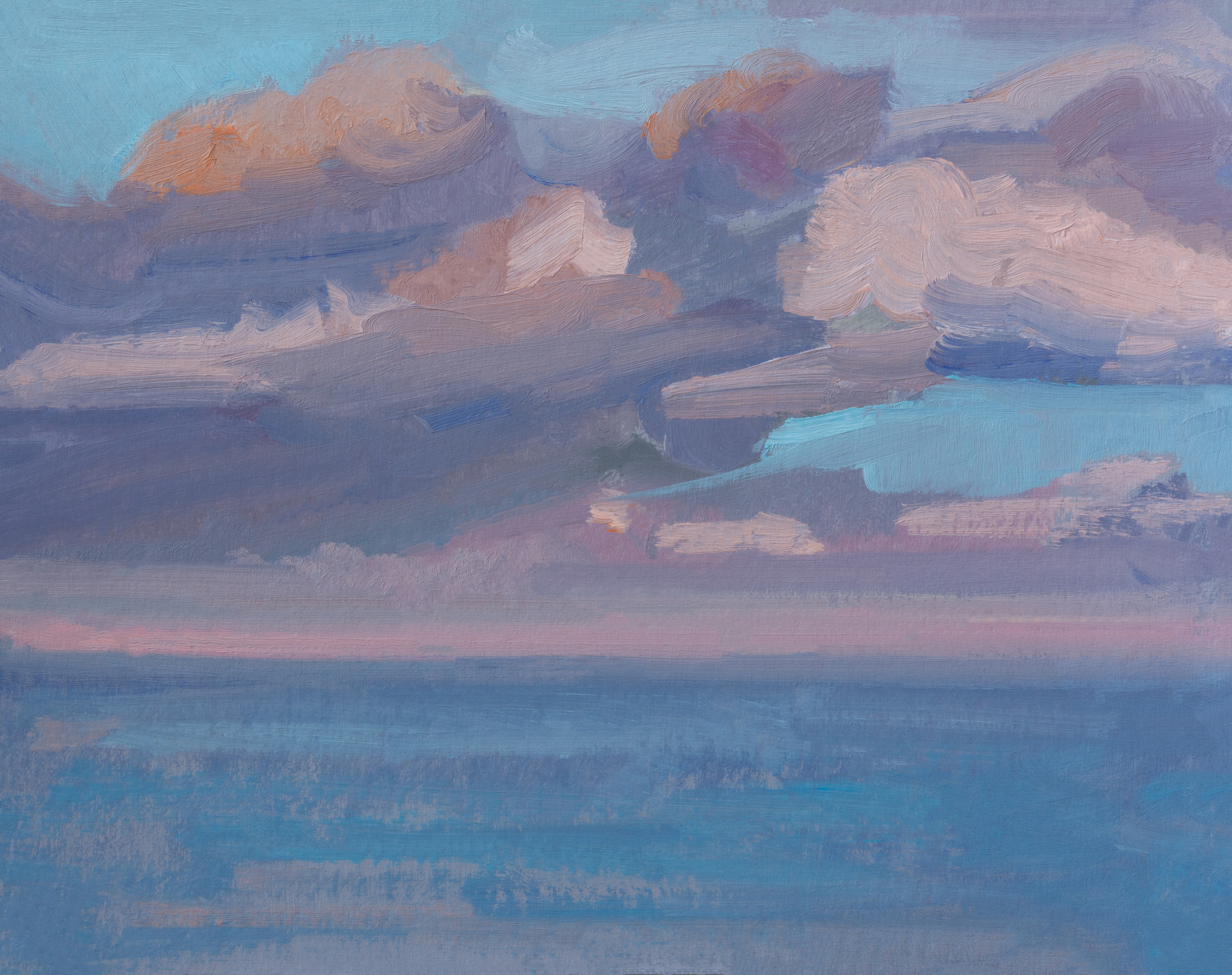 "Этюд.Розовое облако" картон, масло 20х25см, 2022г