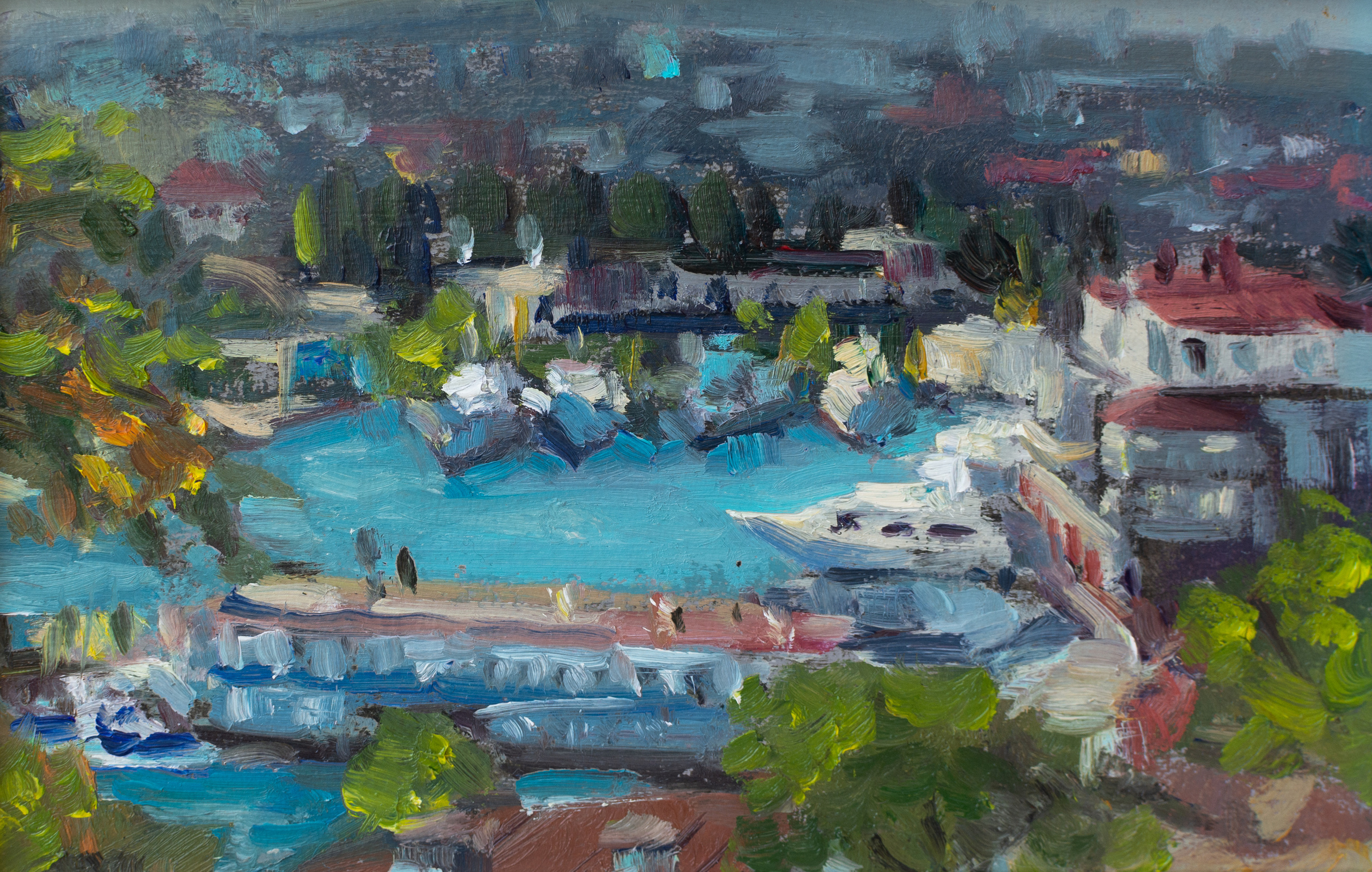 "Царская пристань.Этюд" картон, масло 10х15см, 2022г