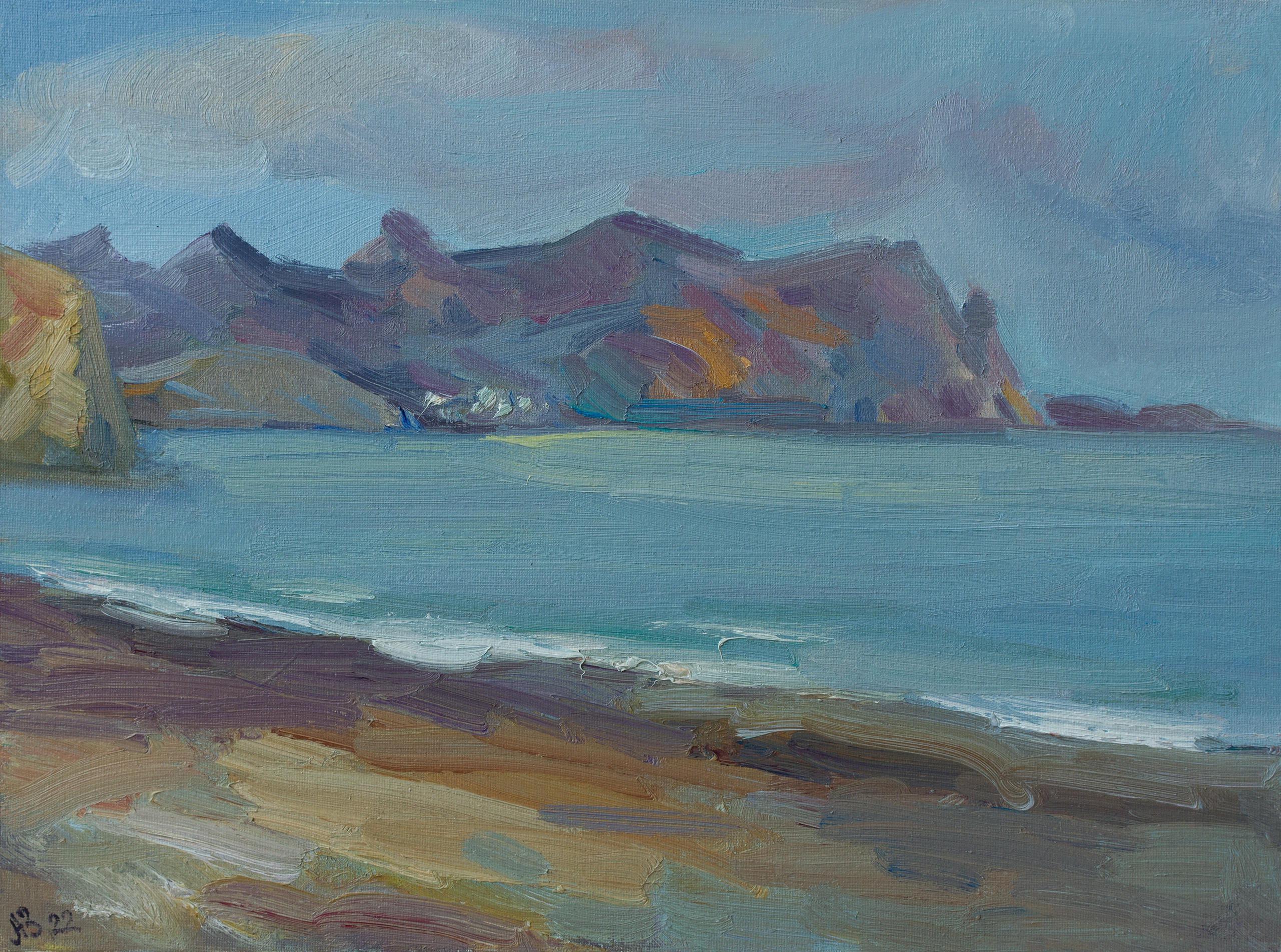 "Голубые дали Кара-Дага" холст на картоне, масло 30х40см, 2022г