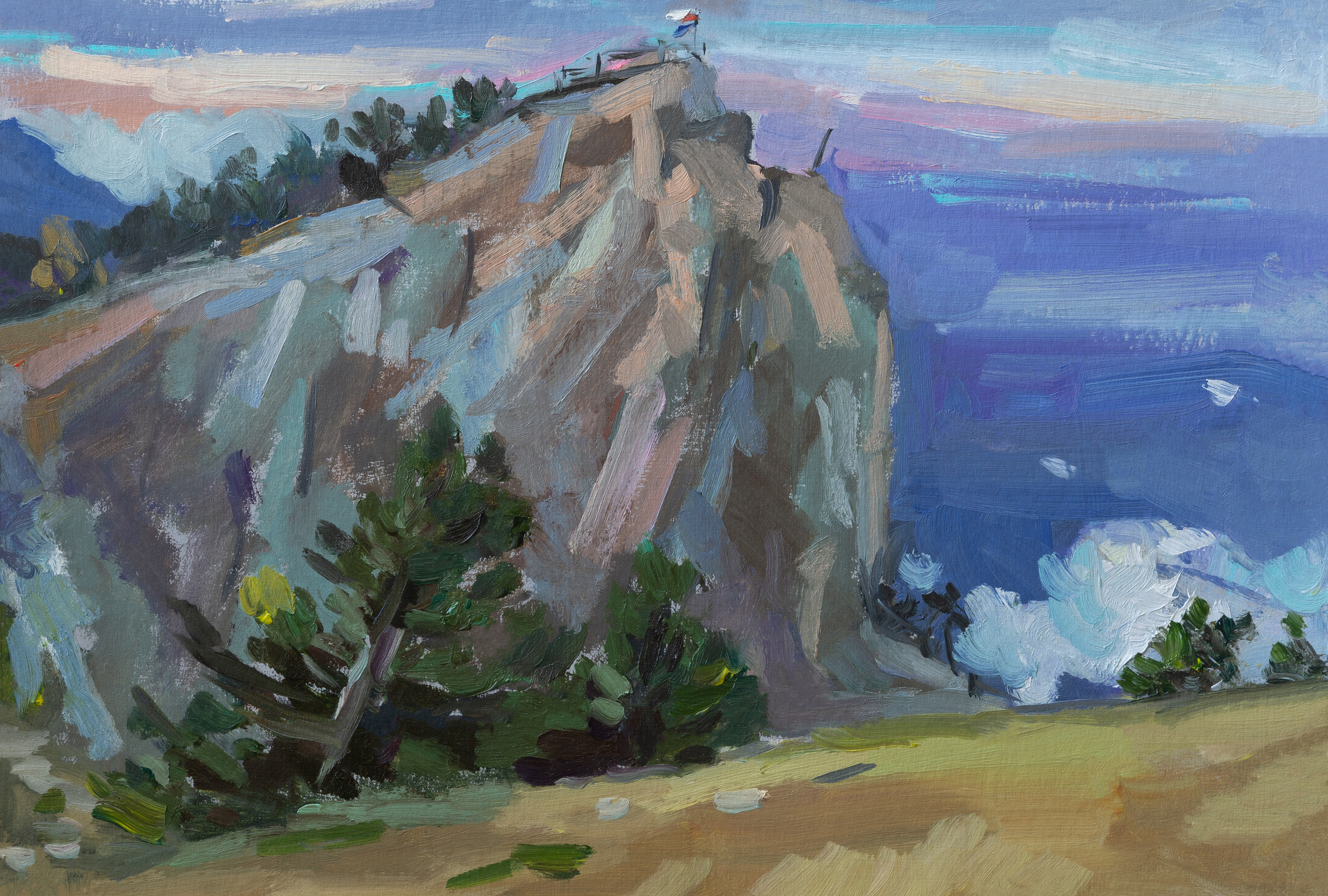 "1234.Этюд" картон, масло 20,5х30см, 2022г