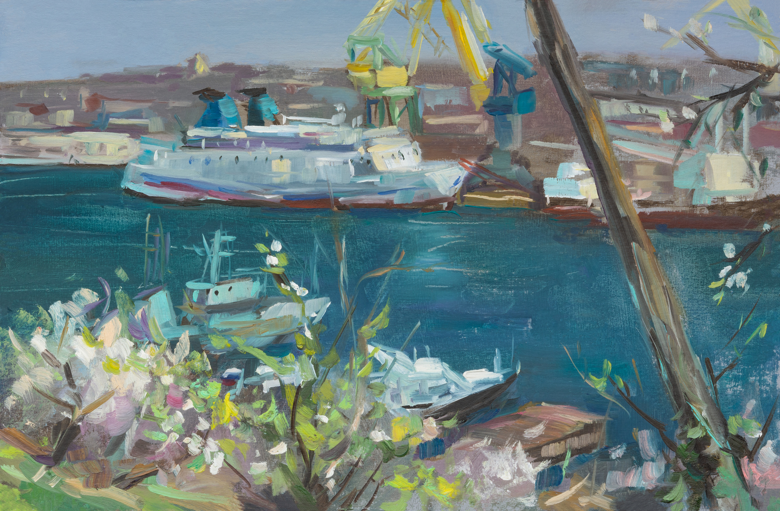 "Этюд.Севастополь" картон, масло 19х29см, 2022г