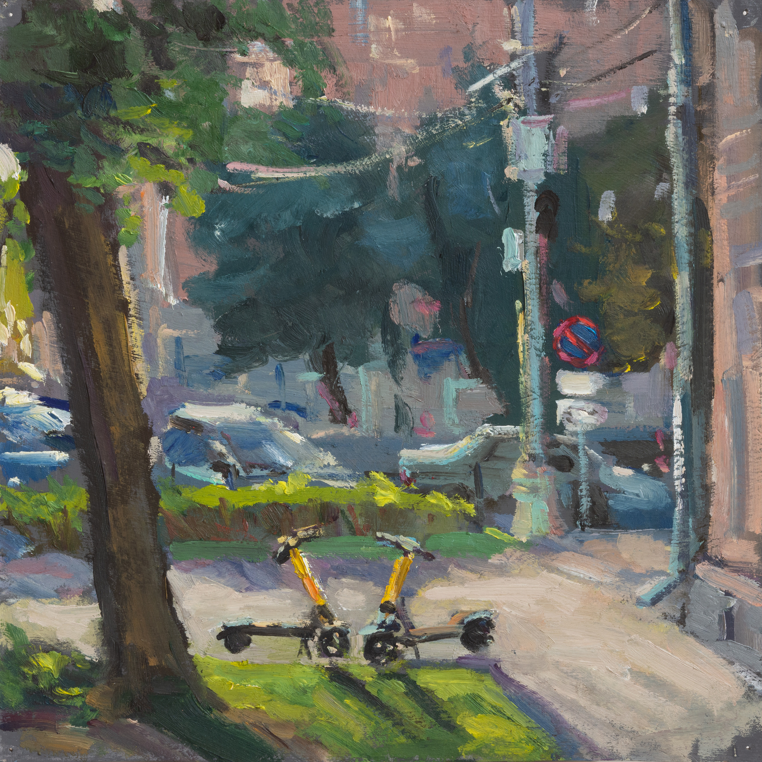 "Случайная встреча" картон, масло 25х25см, 2023г