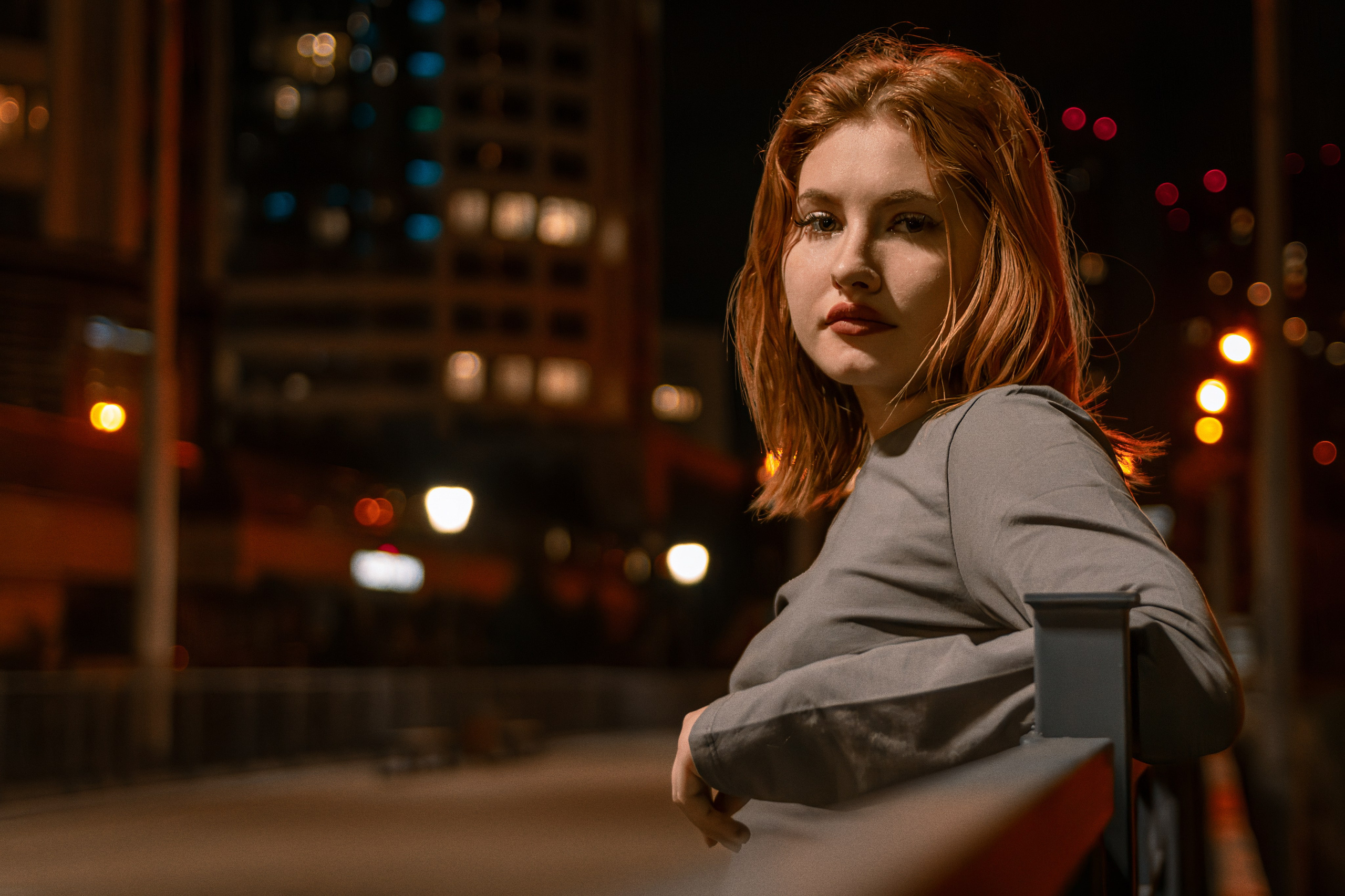 Ночь. Фотограф в Новокузнецке