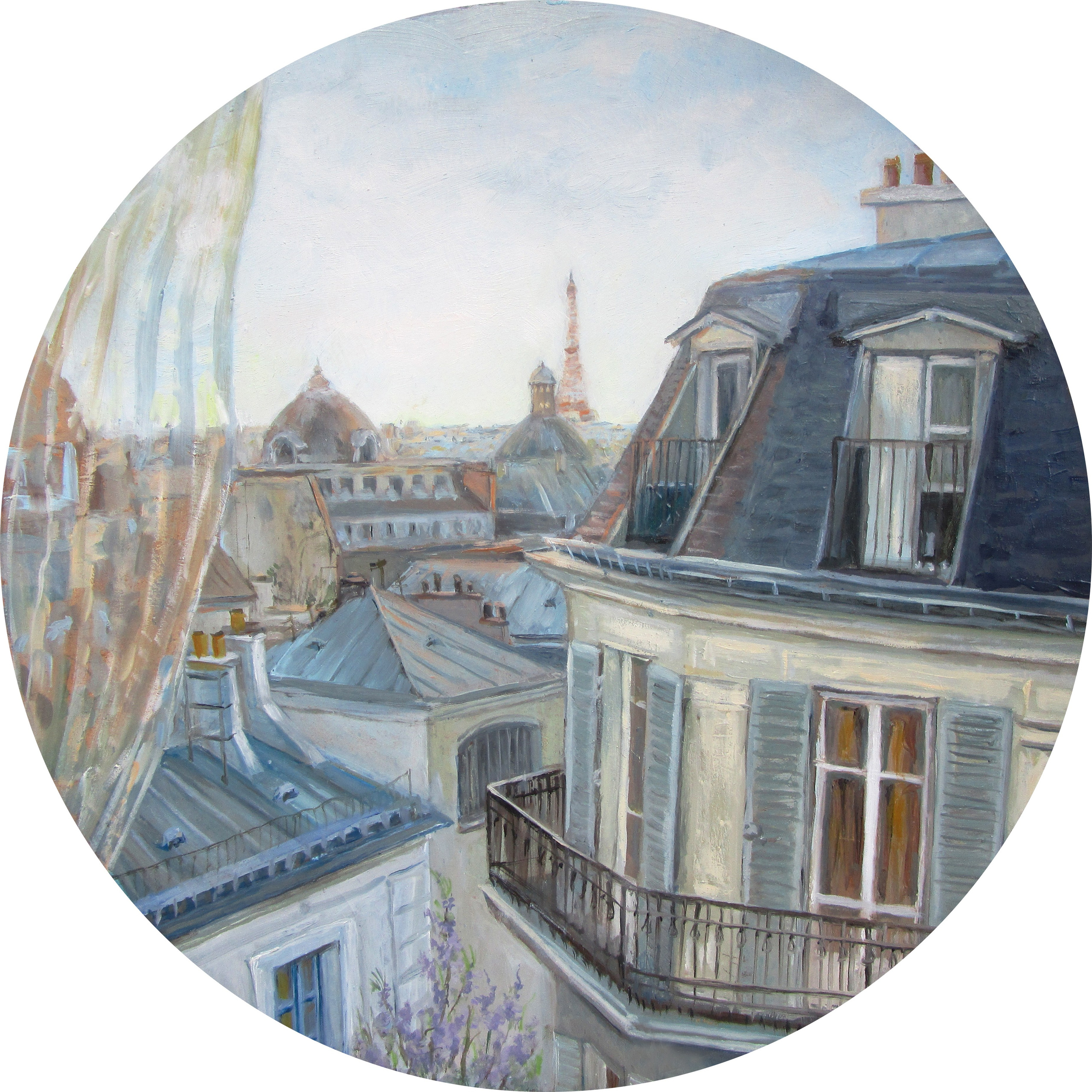 Парижское окно; фанера / масло, 2020